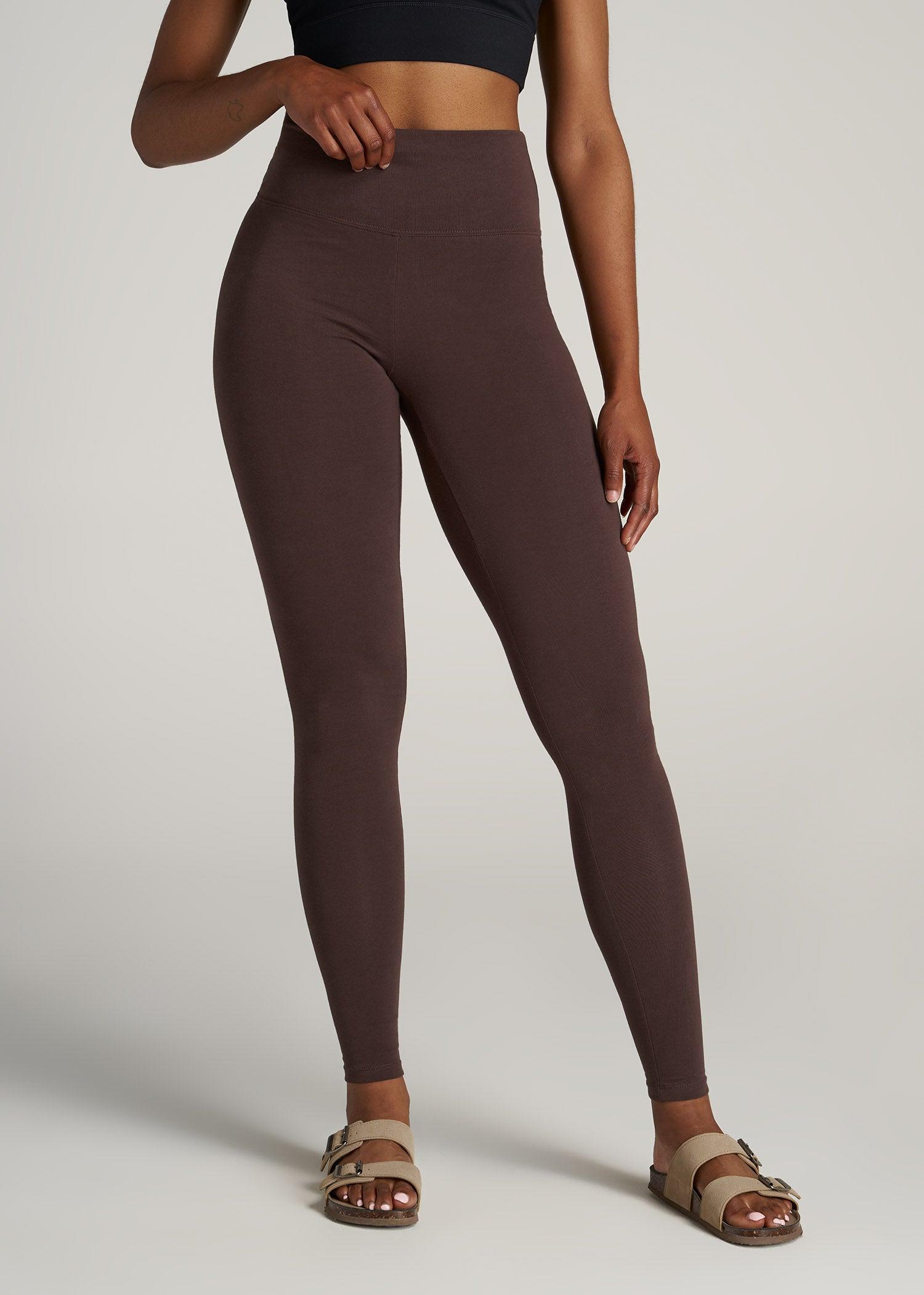 Cotton Leggings for Tall Women in Chocolate Female Product Image