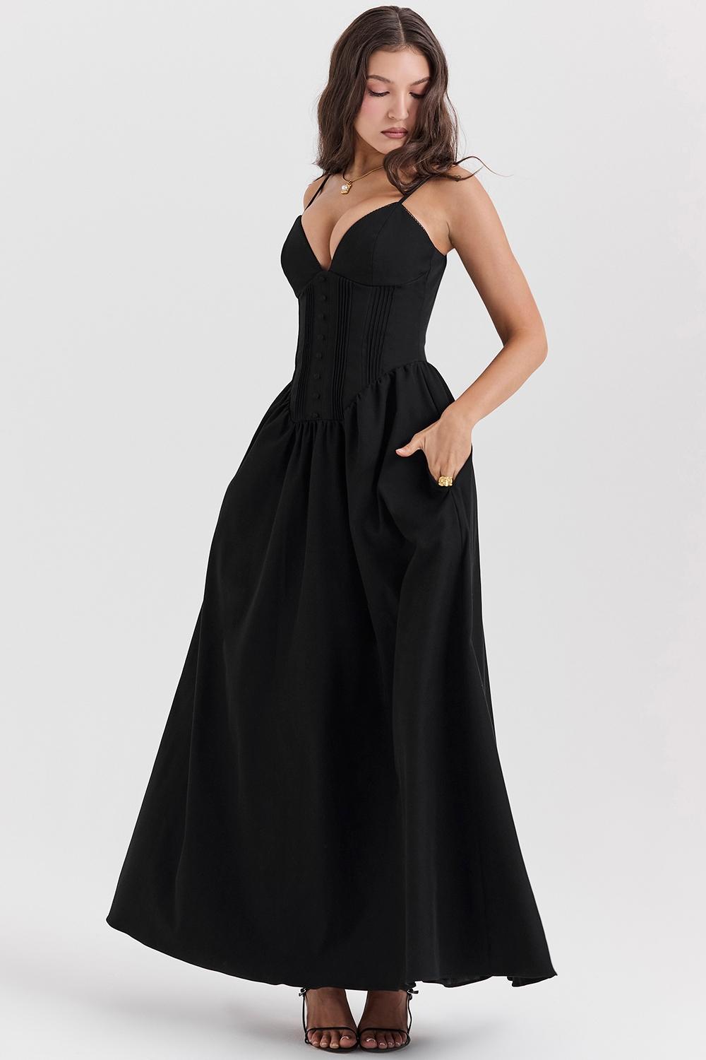 Lova  black corset maxi dress Product Image