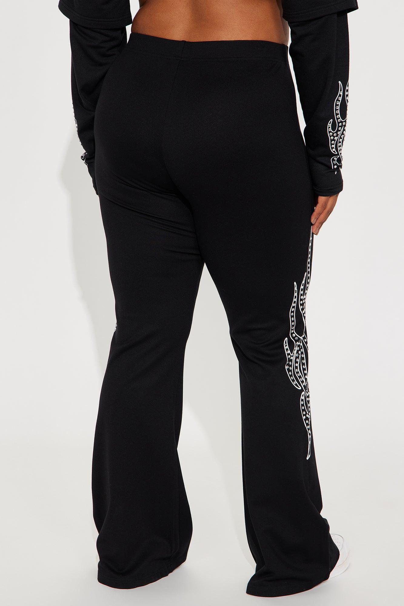 Von Dutch Fire Racer Rhinestone Flared Pant - Black Product Image