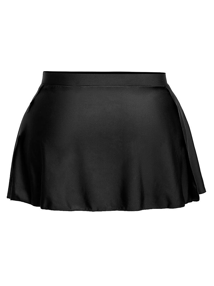 Plain High Waist Split Hem Swim Skirt Female Product Image
