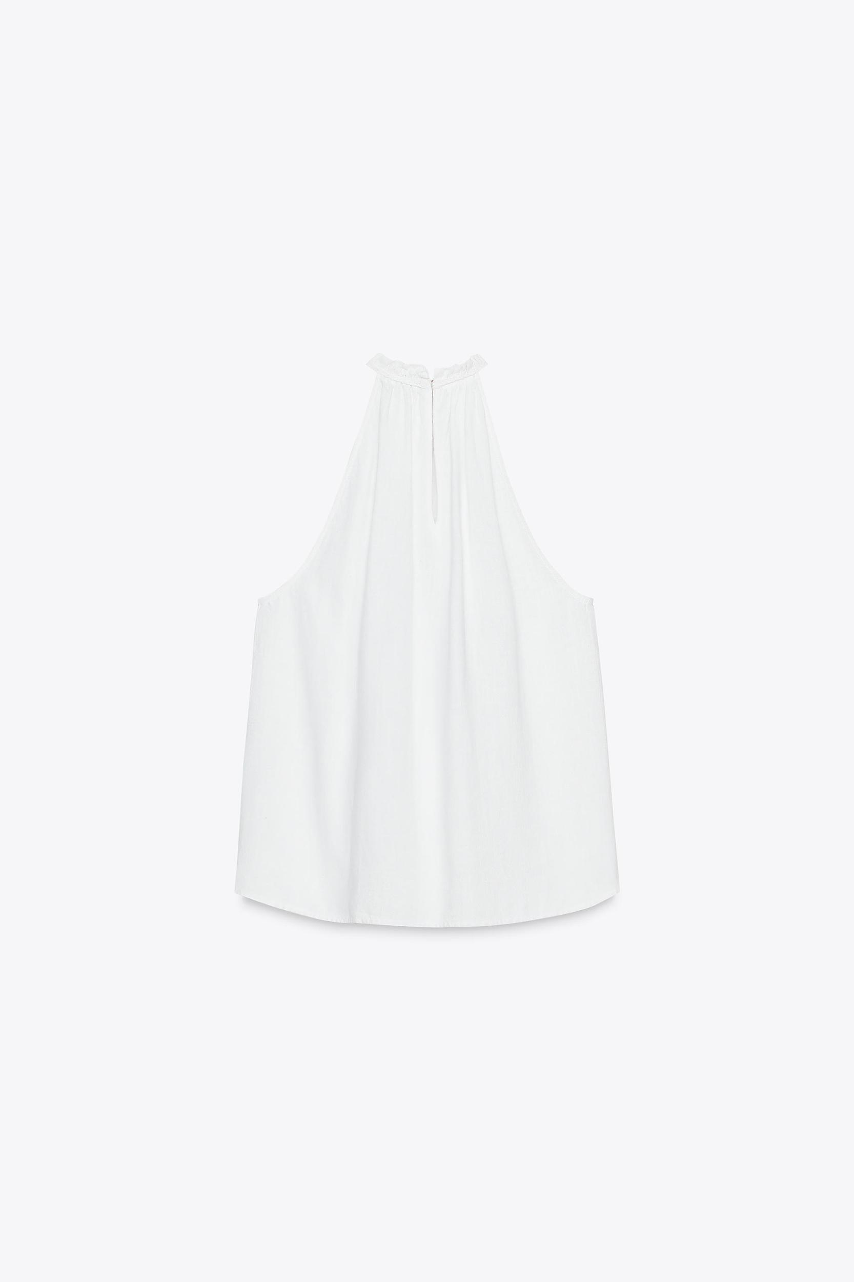 RAMIE RUFFLE HALTER TOP Product Image