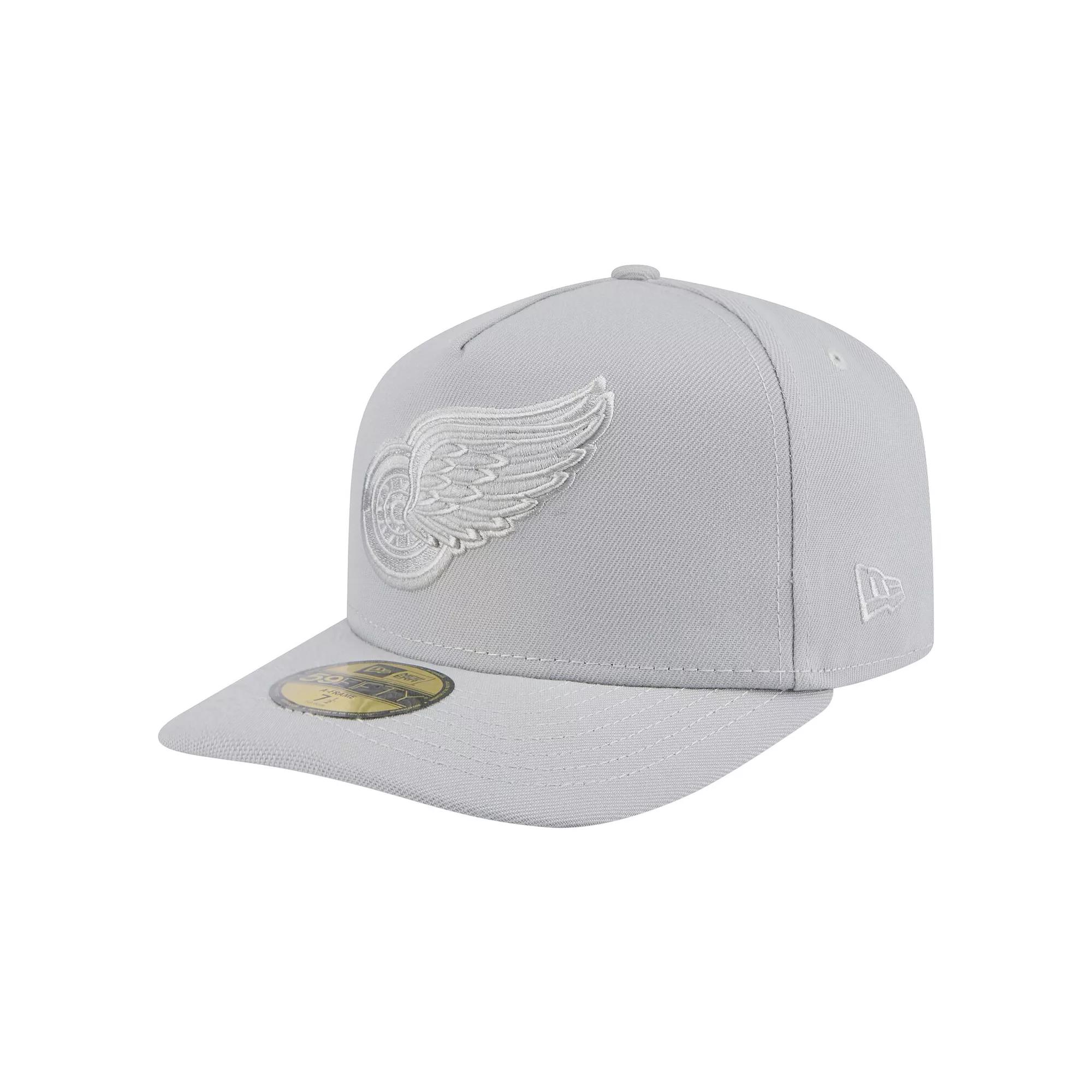 Men's New Era Gray Detroit Red Wings Color Pack A-Frame 59FIFTY Fitted Hat, Size: 7 1/2, Grey Product Image