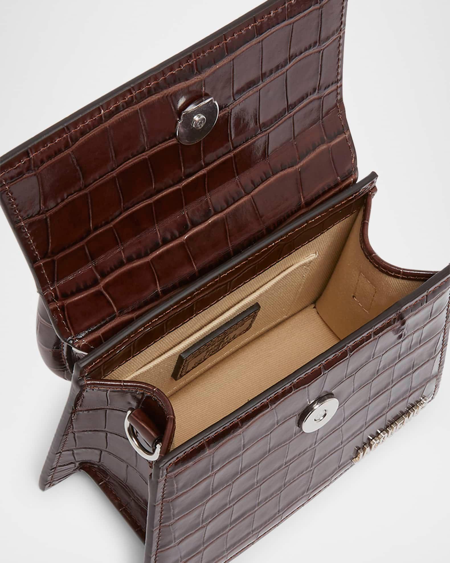Le Chiquito Moyen Croc-Embossed Leather Top-Handle Bag Product Image