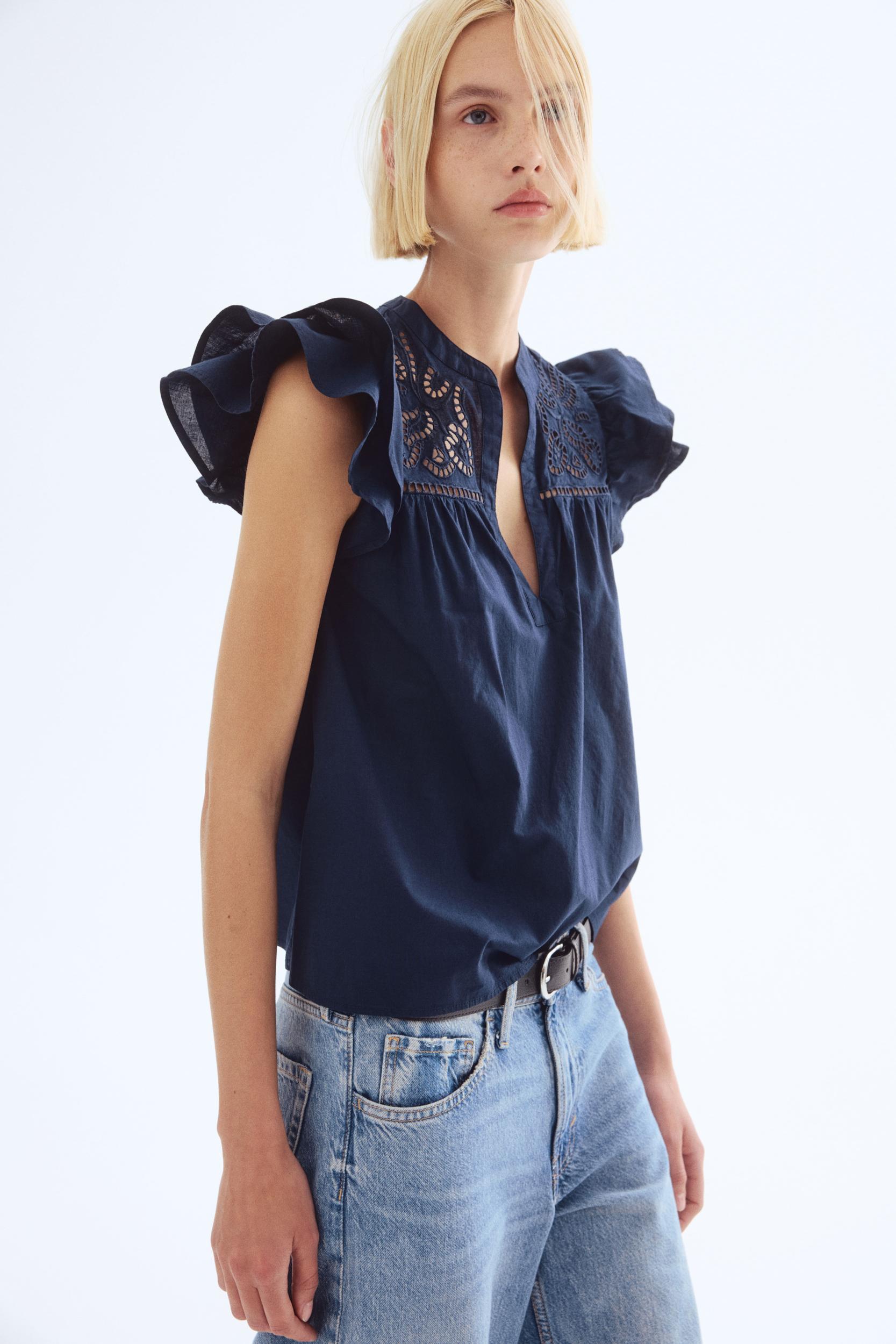 Blouse with Eyelet Embroidery Product Image