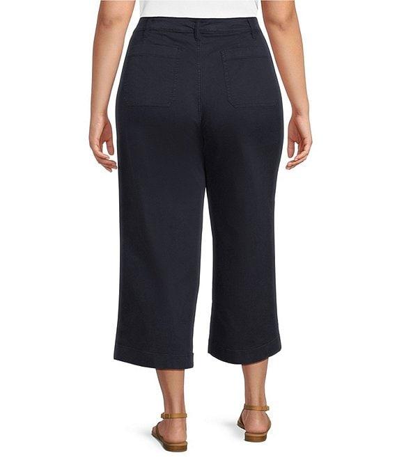 Lauren Ralph Lauren Plus Size Stretch Chino Wide-Leg Cropped Pants Product Image