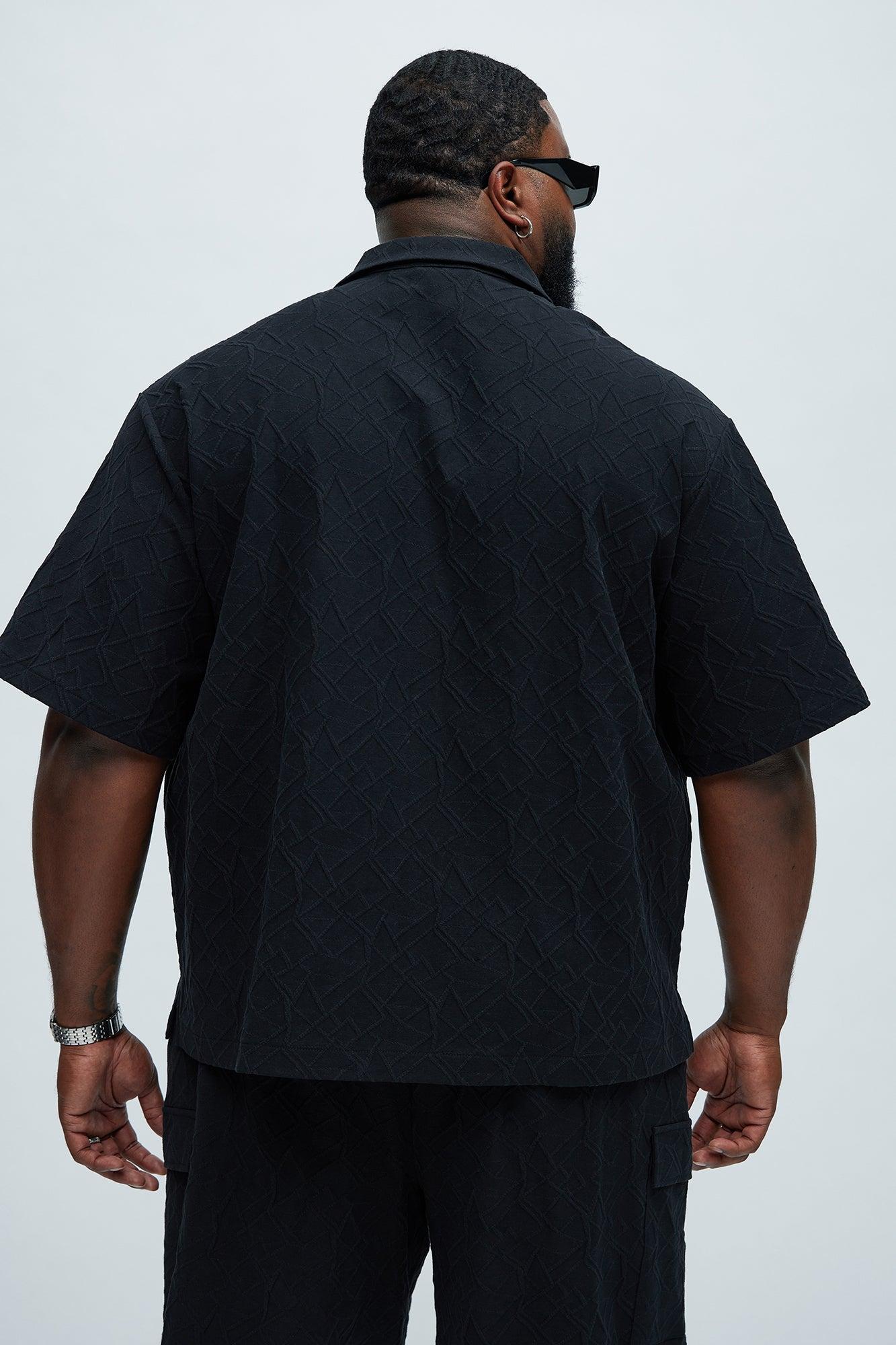 Gerrish Textured Boxy Shirt - Black Product Image