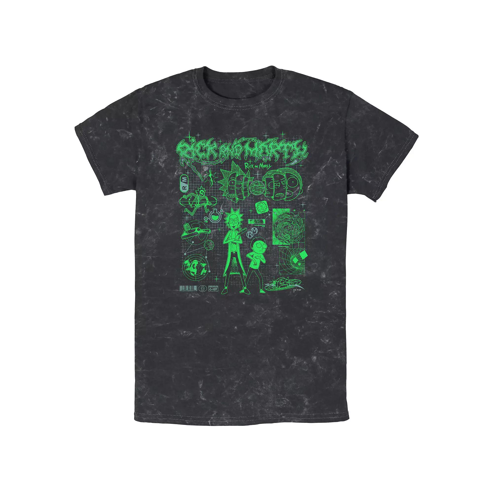 Men's Rick And Morty Intelligent Design Mineral Wash Graphic Tee,  Product Image