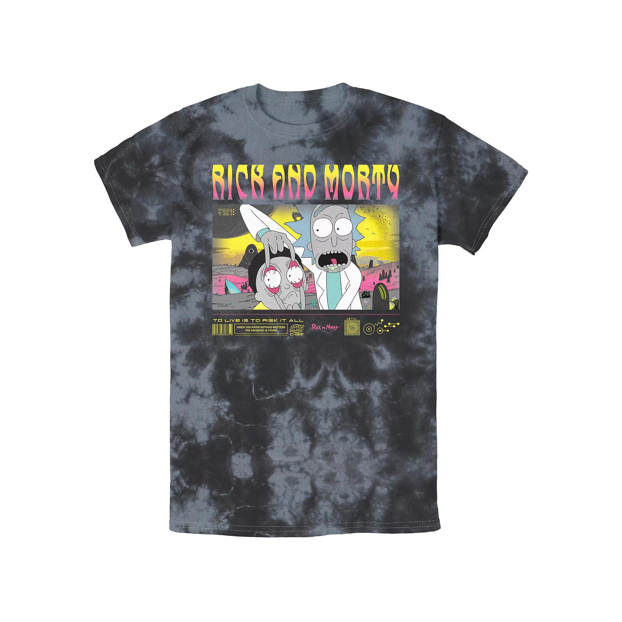 Men's Rick And Morty Open Your Eyes Morty Bombard Wash Graphic Tee, Size: Small, Black Grey Product Image