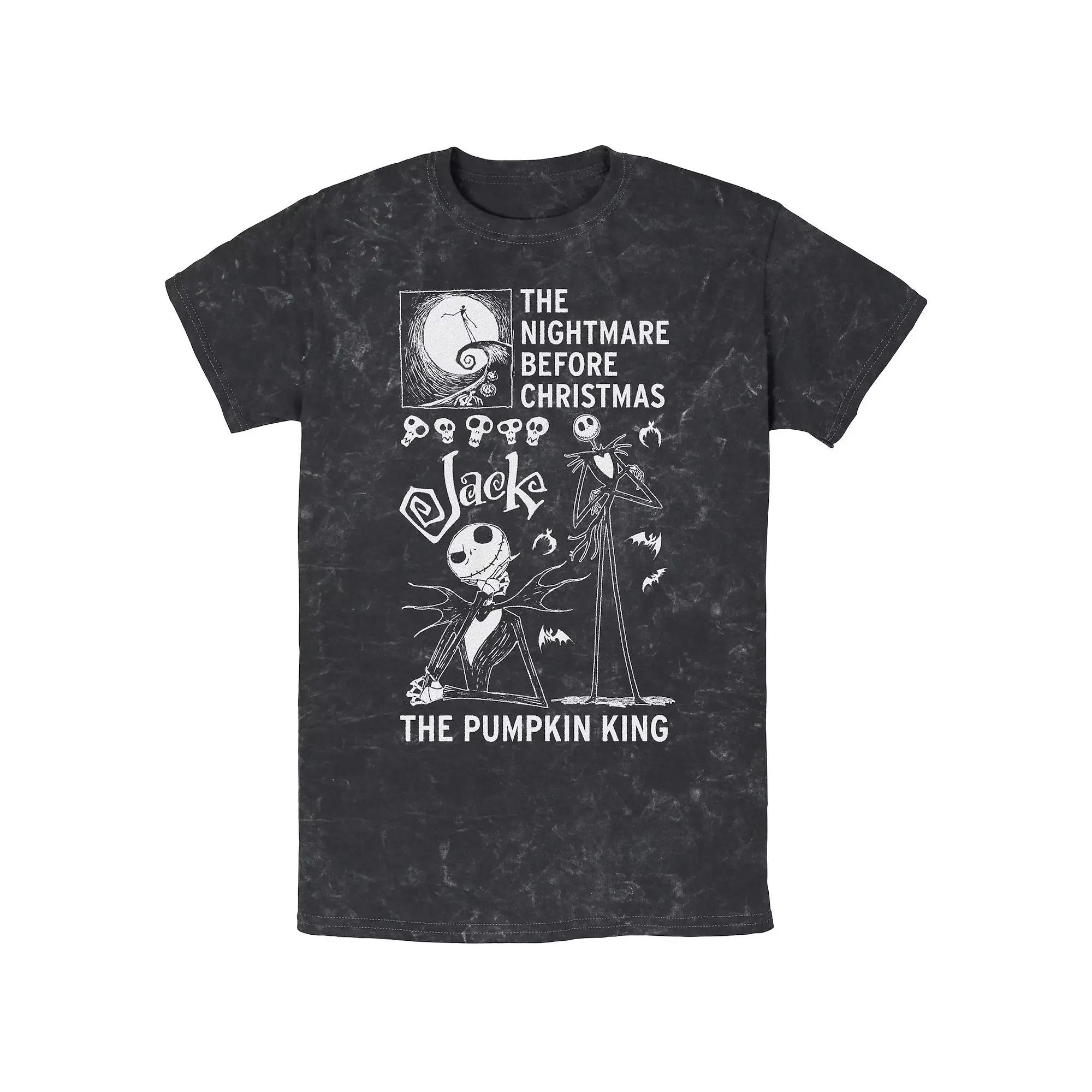 Disney's The Nightmare Before Christmas Jack The Pumpkin King Mineral Wash Men's Graphic Tee,  Product Image