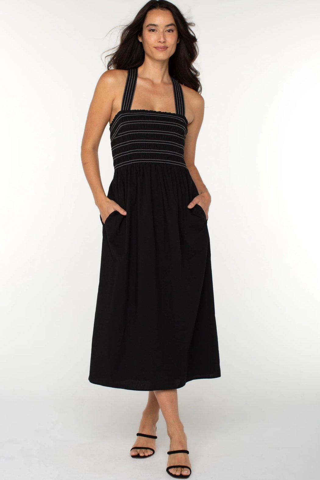 Isabella Smocked Woven Midi Dress Product Image