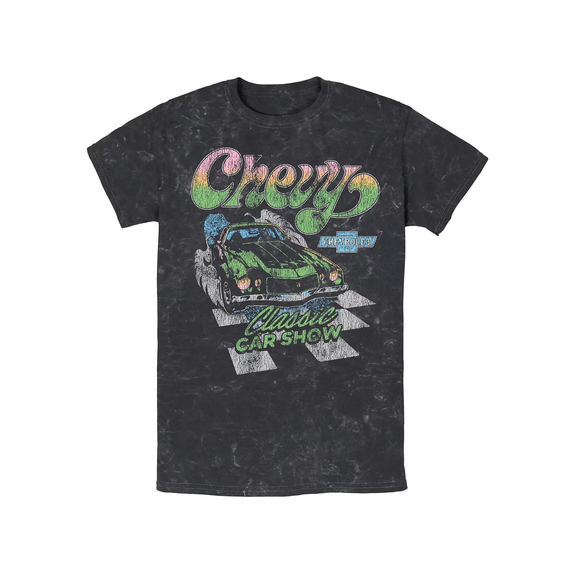 Men's Chevy Classic Car Show Mineral Wash Graphic Tee, Size: XL, Black Product Image