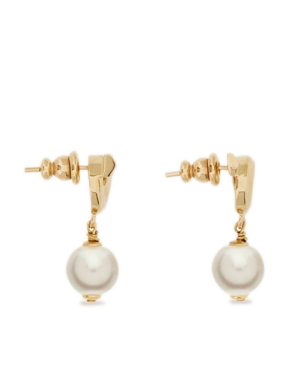 faux-pearl Gancini earrings Product Image