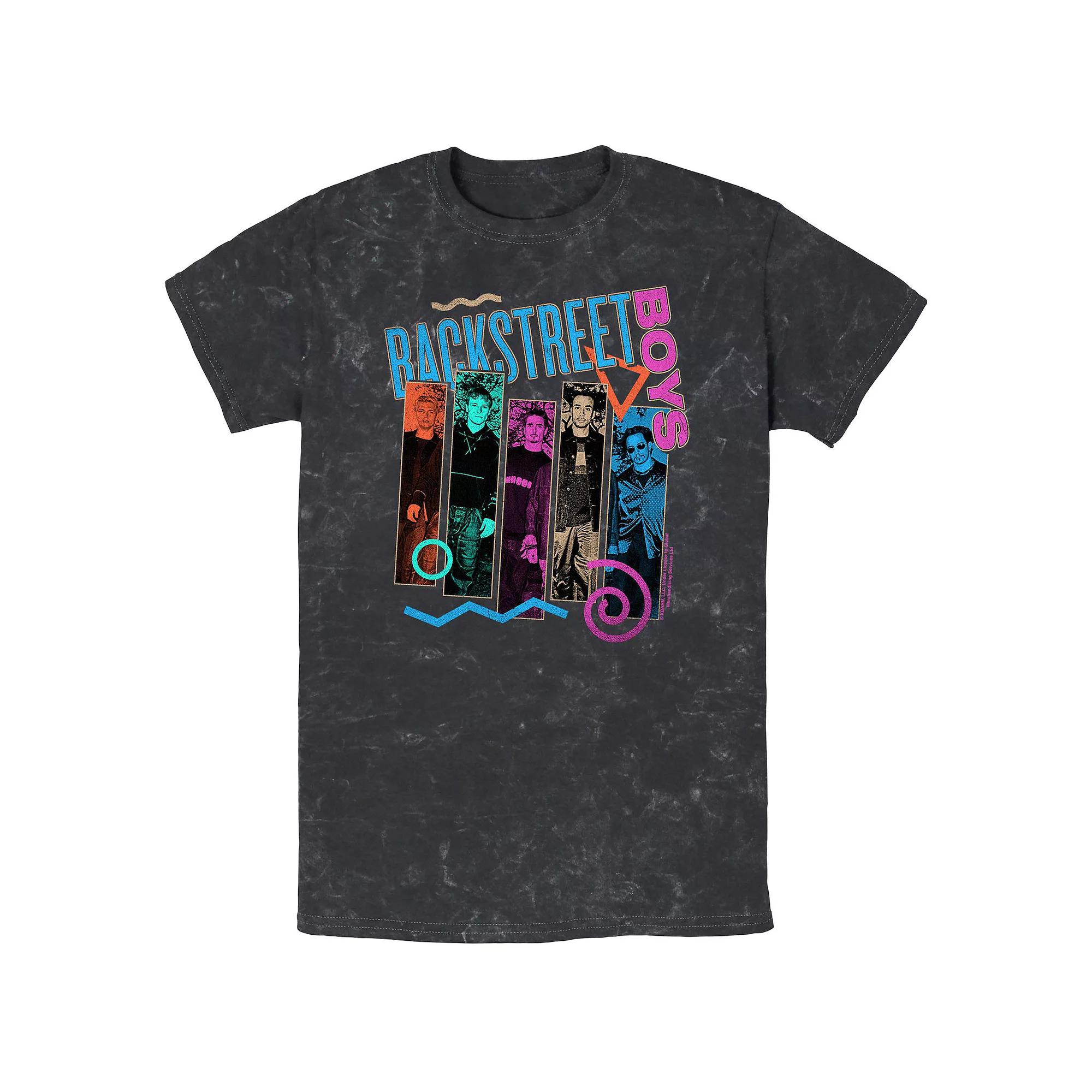 Men's Backstreet Boys Members Banners Mineral Wash Graphic Tee, Size: Large, Black Product Image