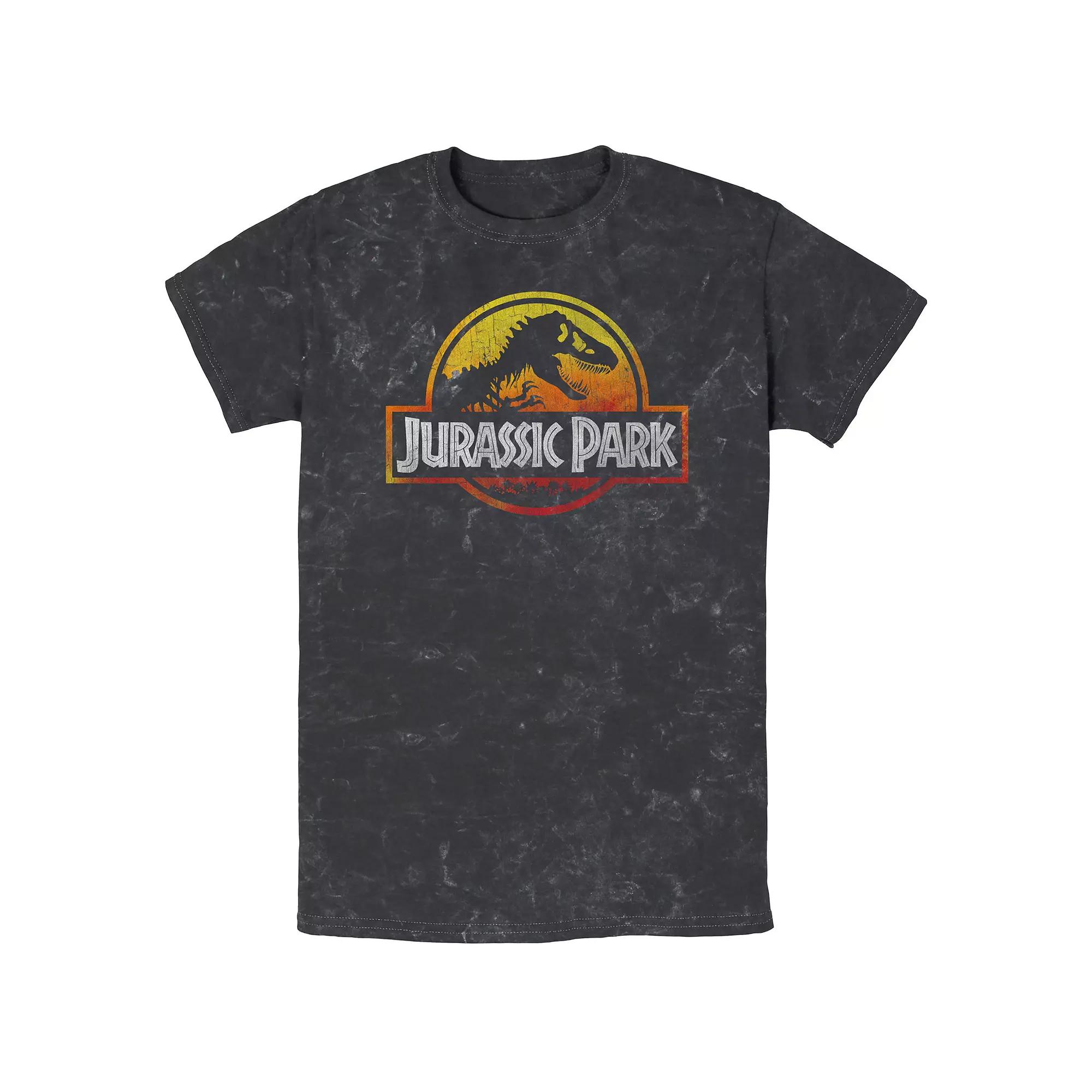Men's Jurassic Park Fiery Logo Mineral Wash Graphic Tee,  Product Image