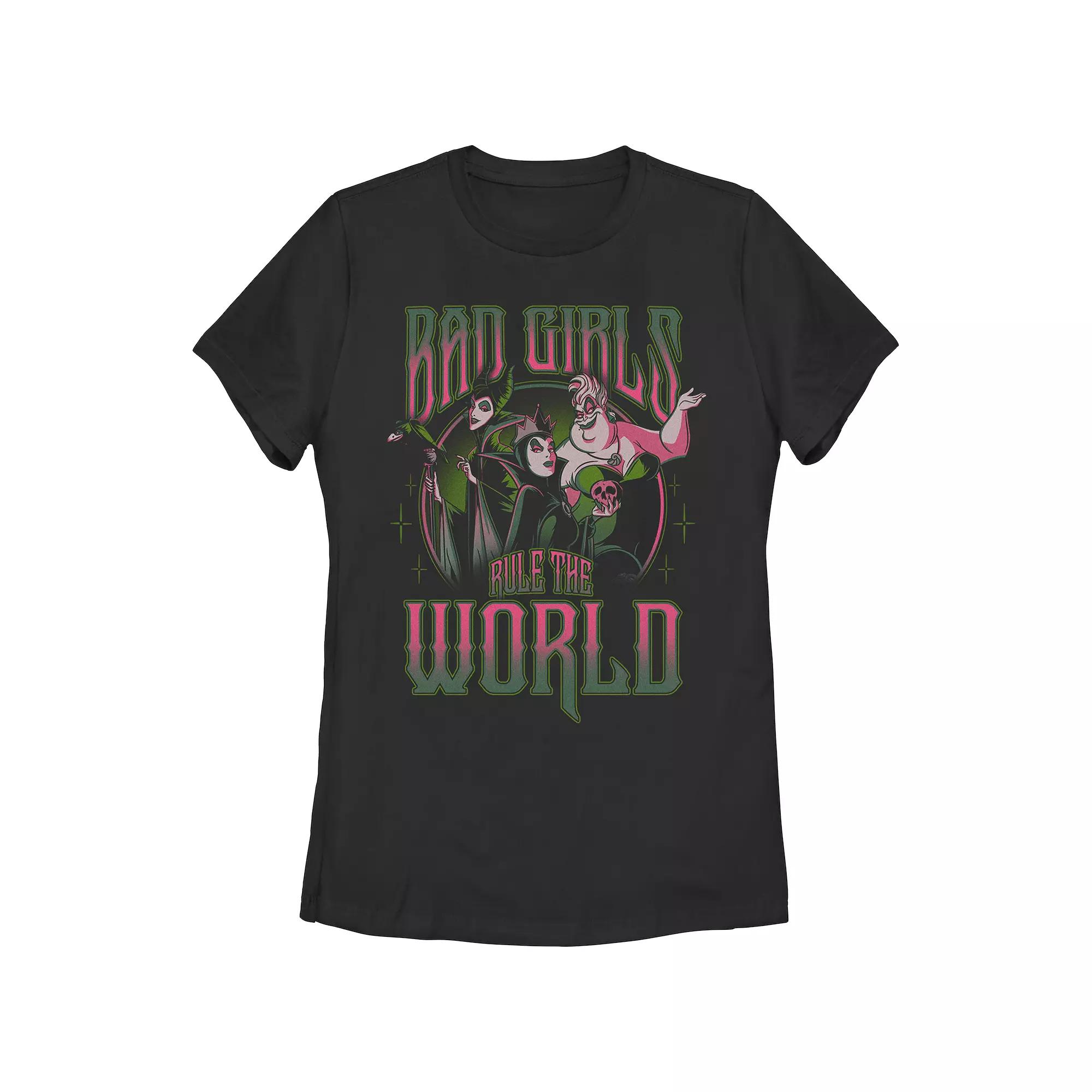 Disney Villains Bad Girls Rule The World Juniors' Graphic Tee, Girl's,  Product Image