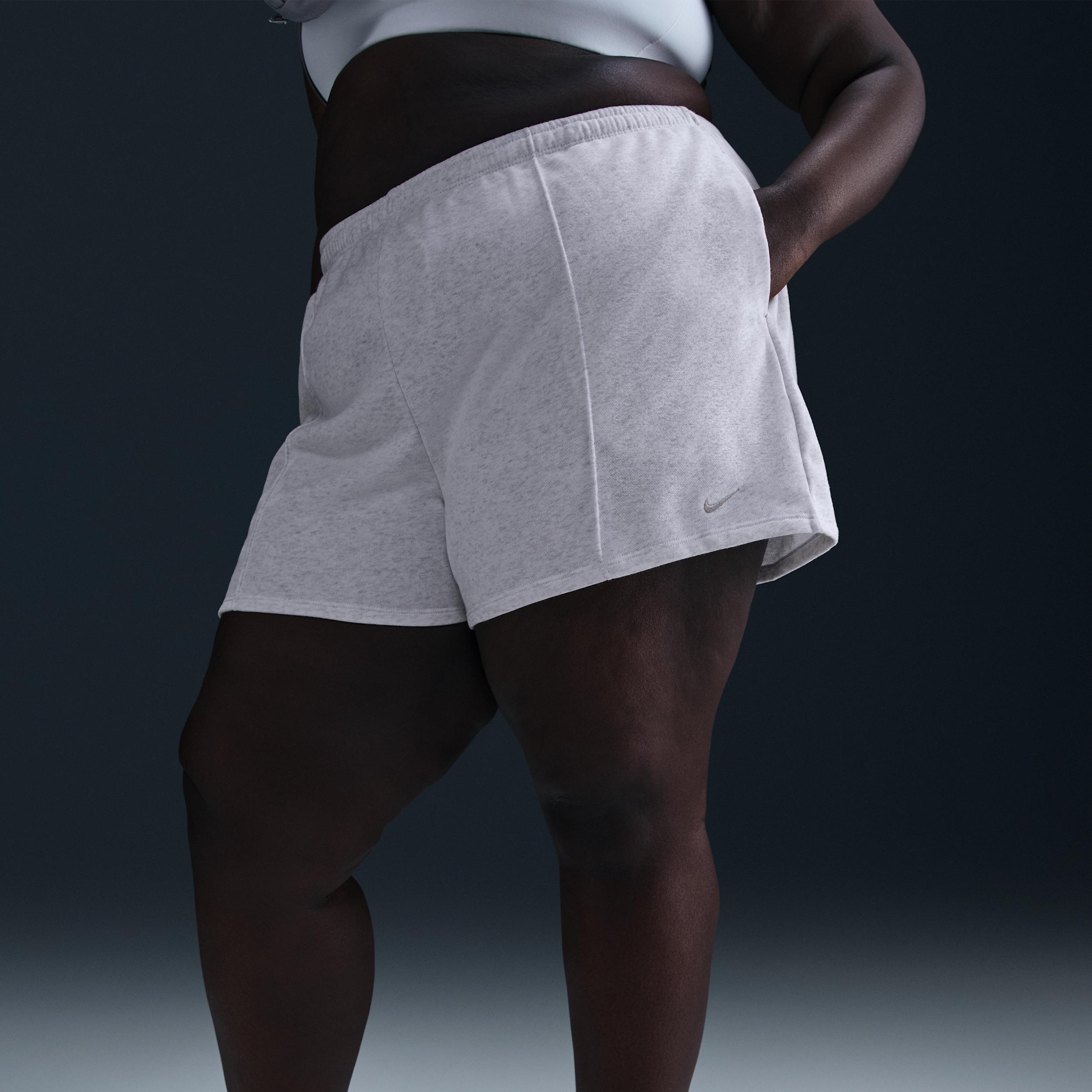 Womens Nike Sportswear Chill Terry Mid-Rise 4 French Terry Shorts (Plus Size) | HQ8562-051 Product Image