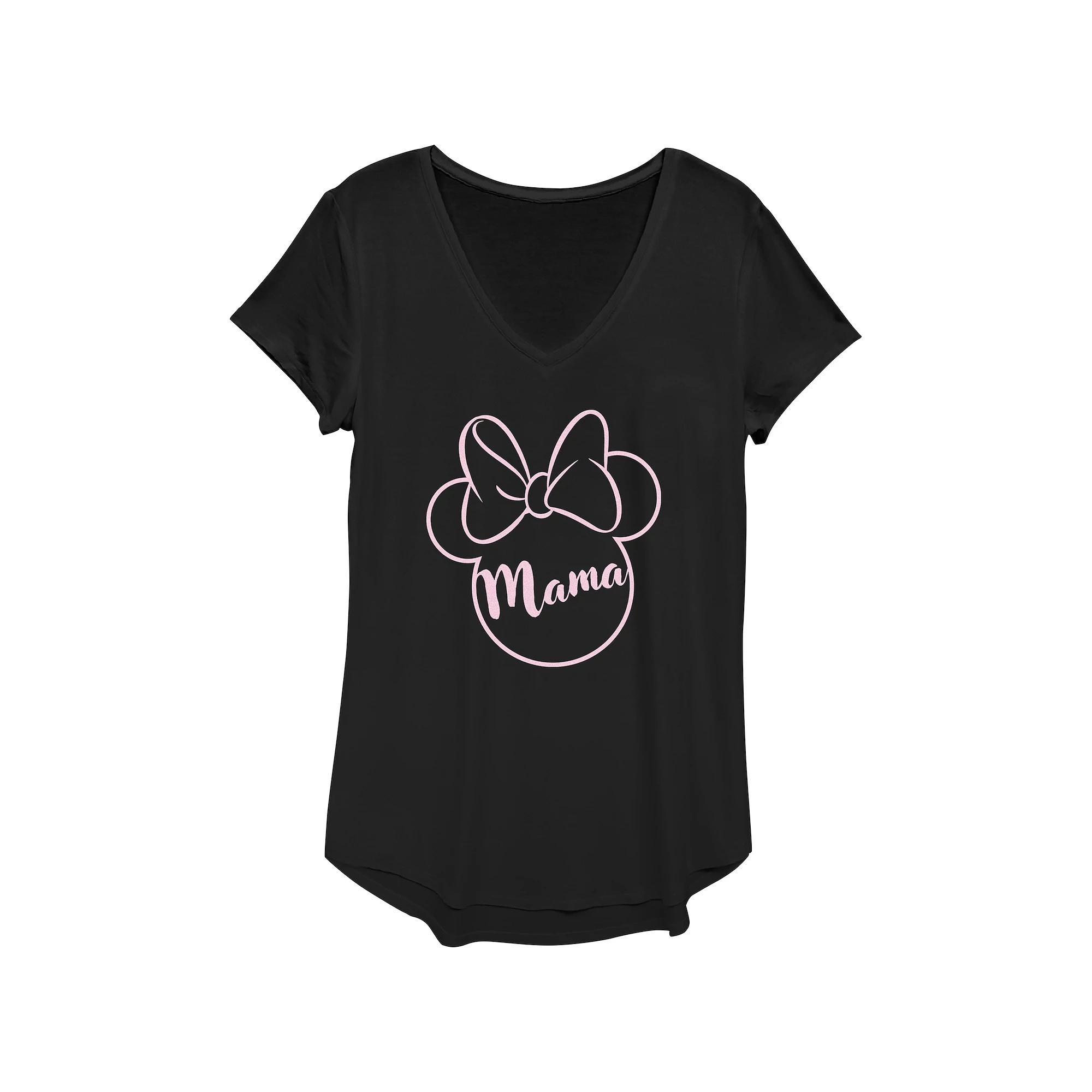 Disney's Minnie Mouse Women's Mama V-Neck Graphic Tee,  Product Image