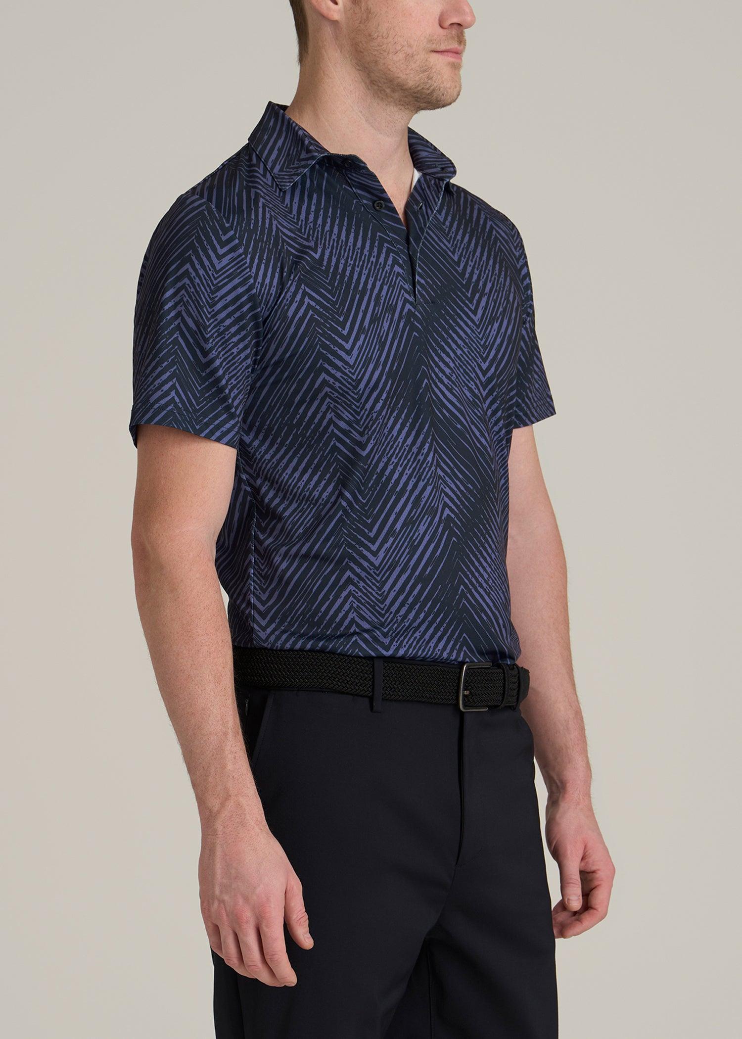 Golf Performance Tall Men's Polo Shirt in Future Dusk Chevron Product Image