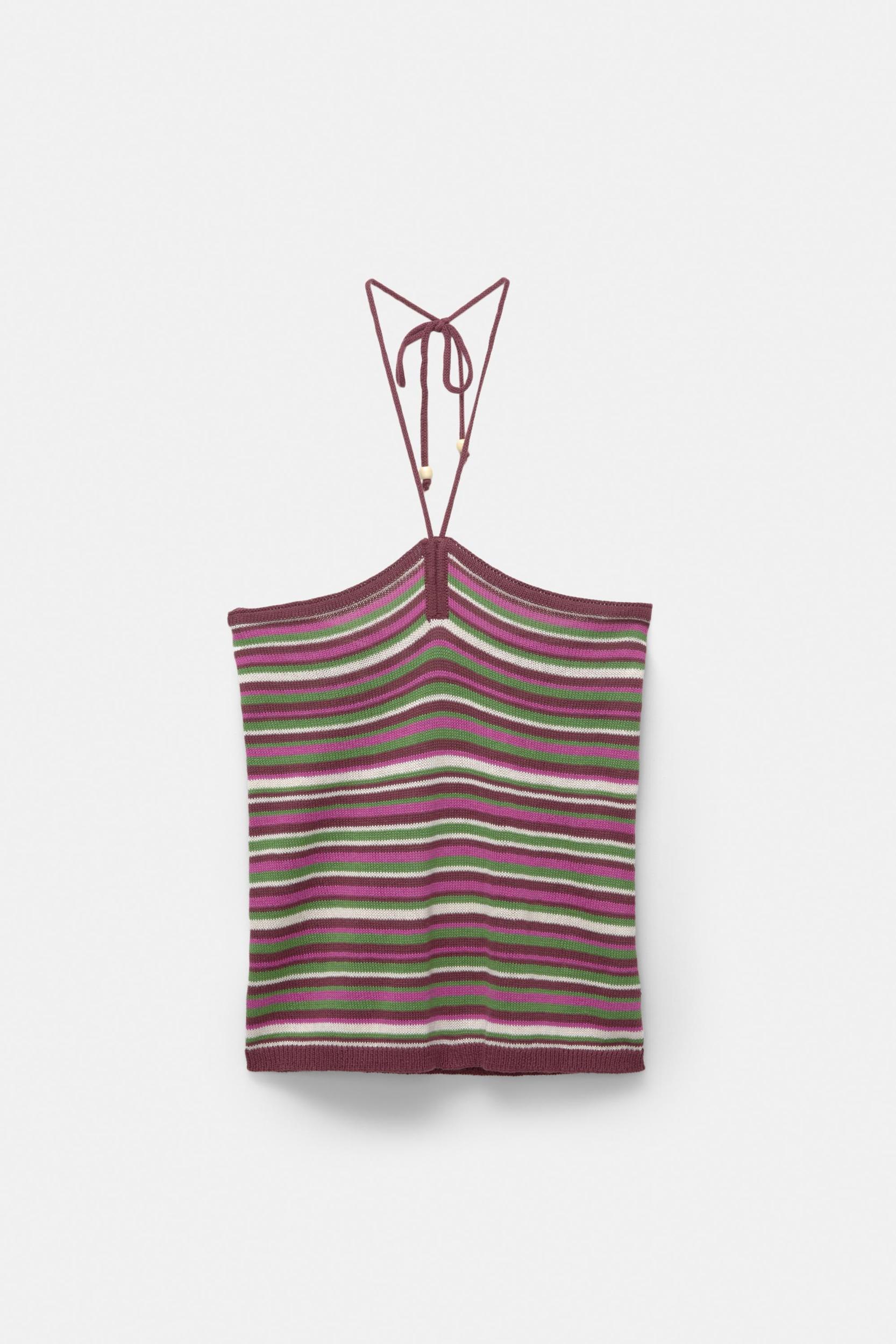 Knit striped top Product Image