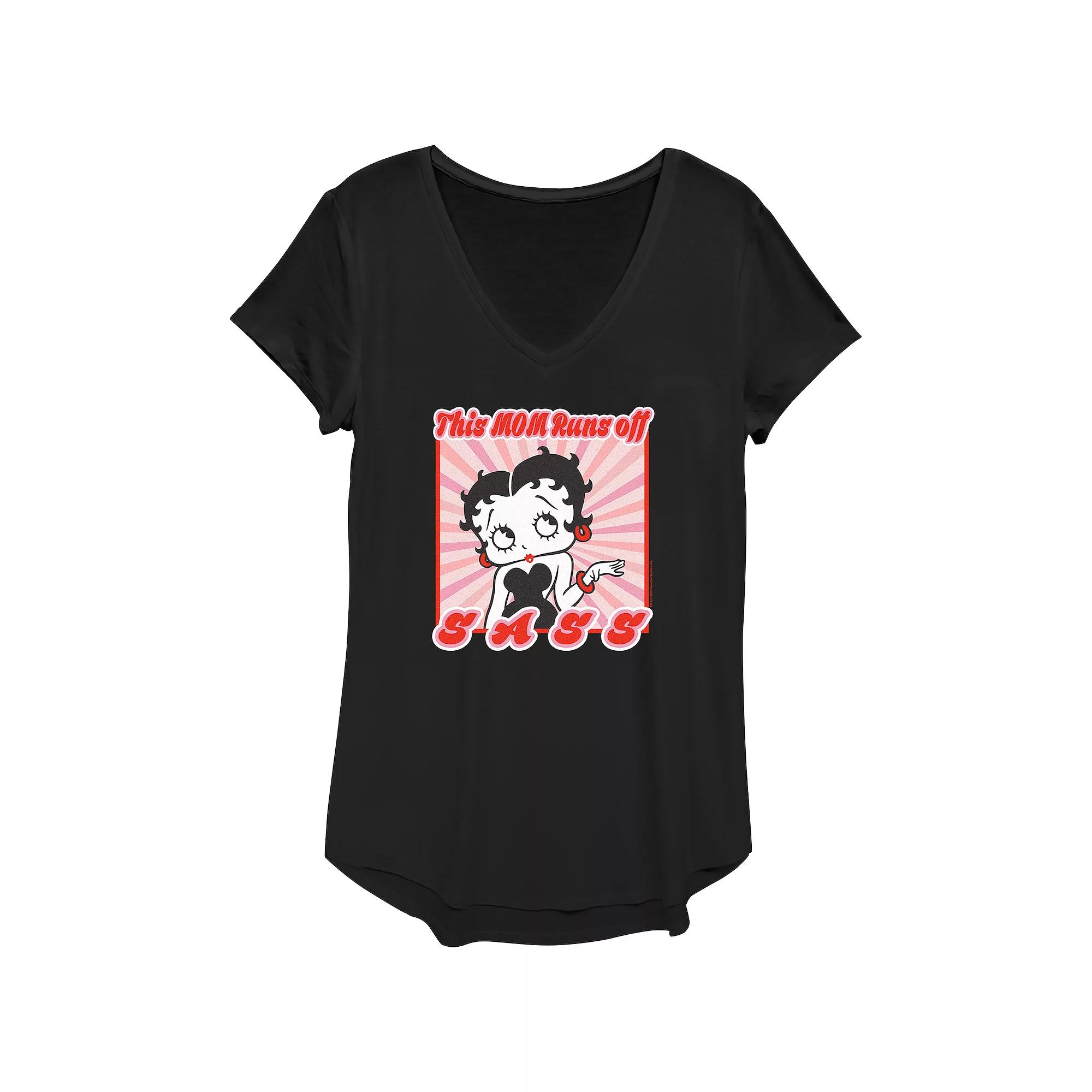 Women's Betty Boop My Mom Runs Off Sass Graphic Tee, Size: XS, Black Product Image