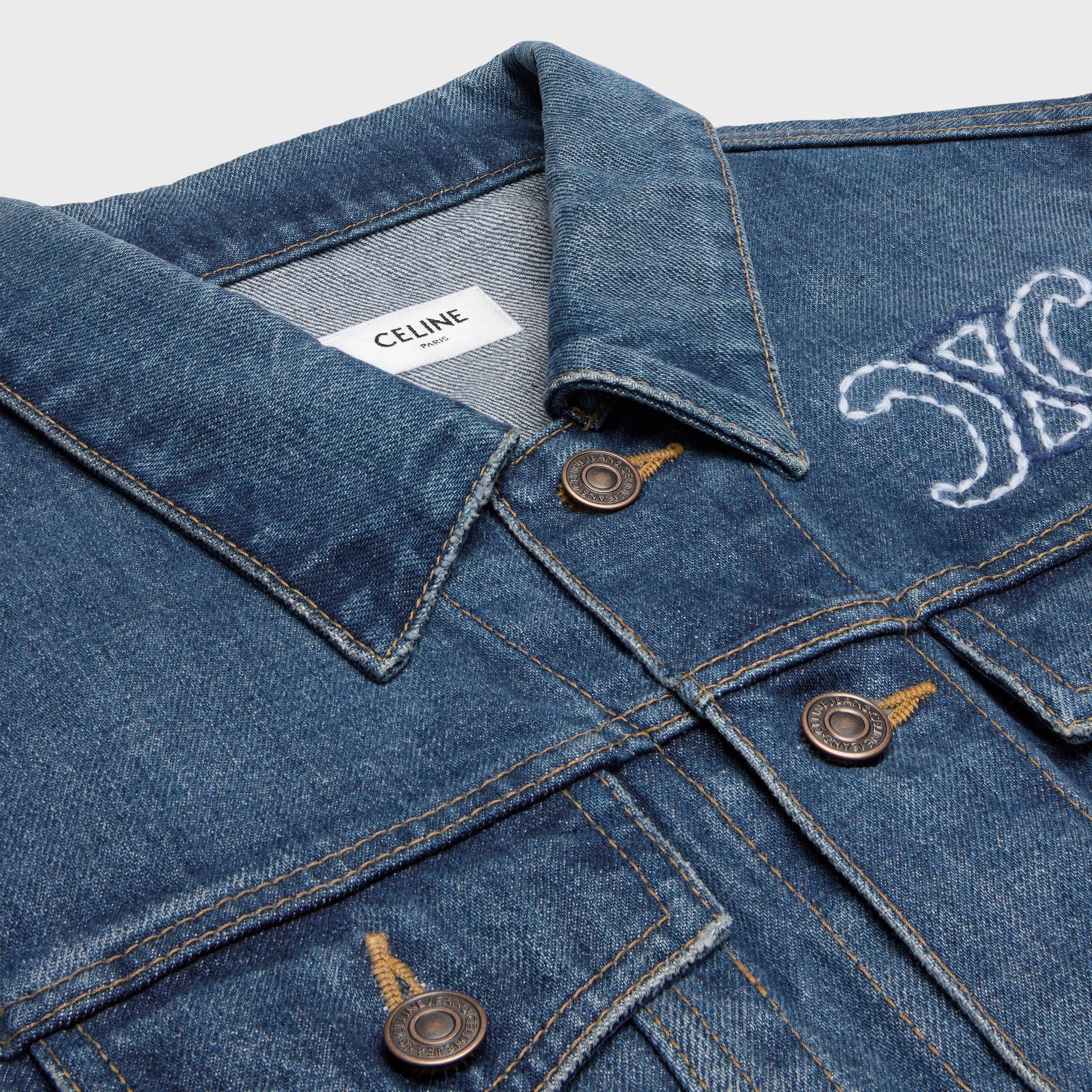 Trucker jacket in dark union wash denim Product Image