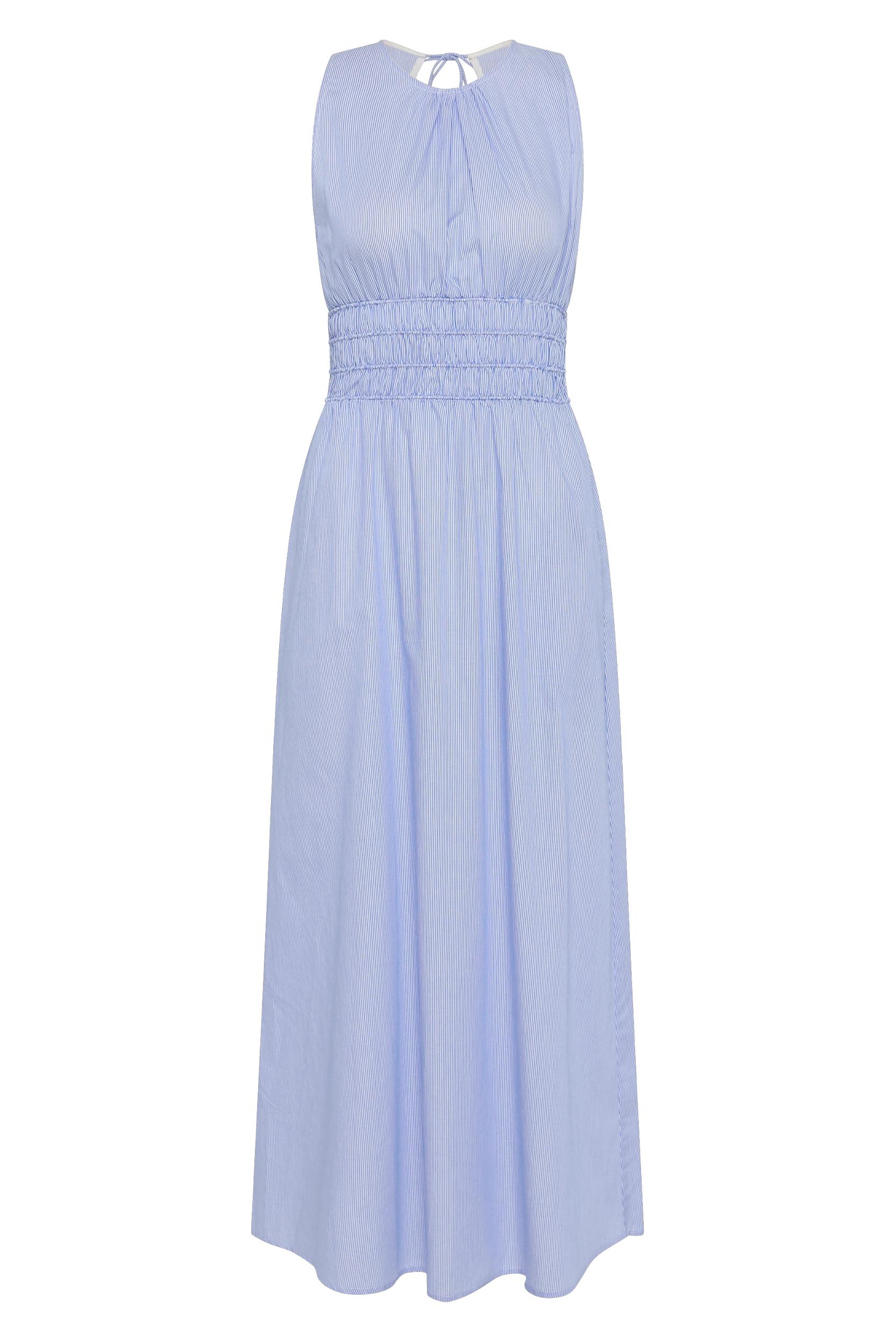 Astra Midi Dress Soft Blue Stripe - Final Sale Product Image