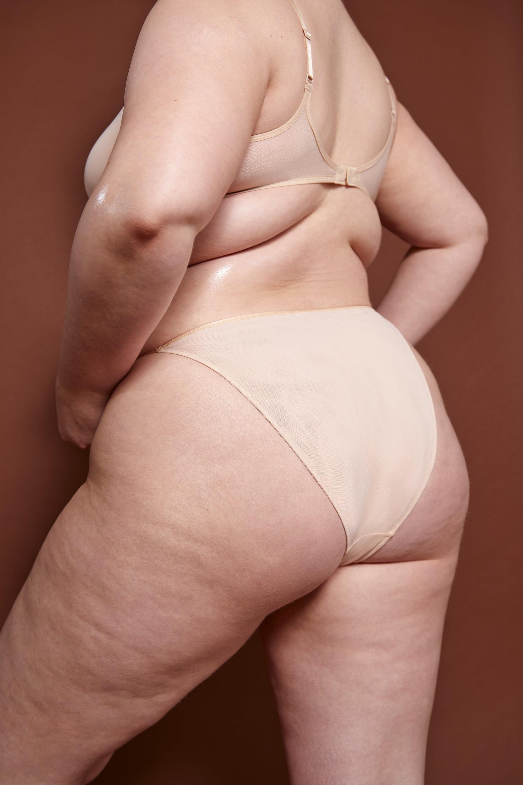 Soft Mesh String Bikini in Beige Product Image