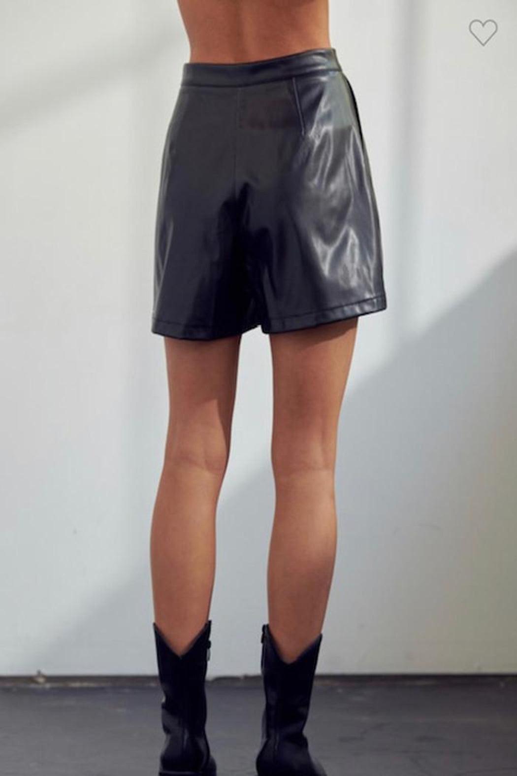 Faux Leather Shorts Product Image