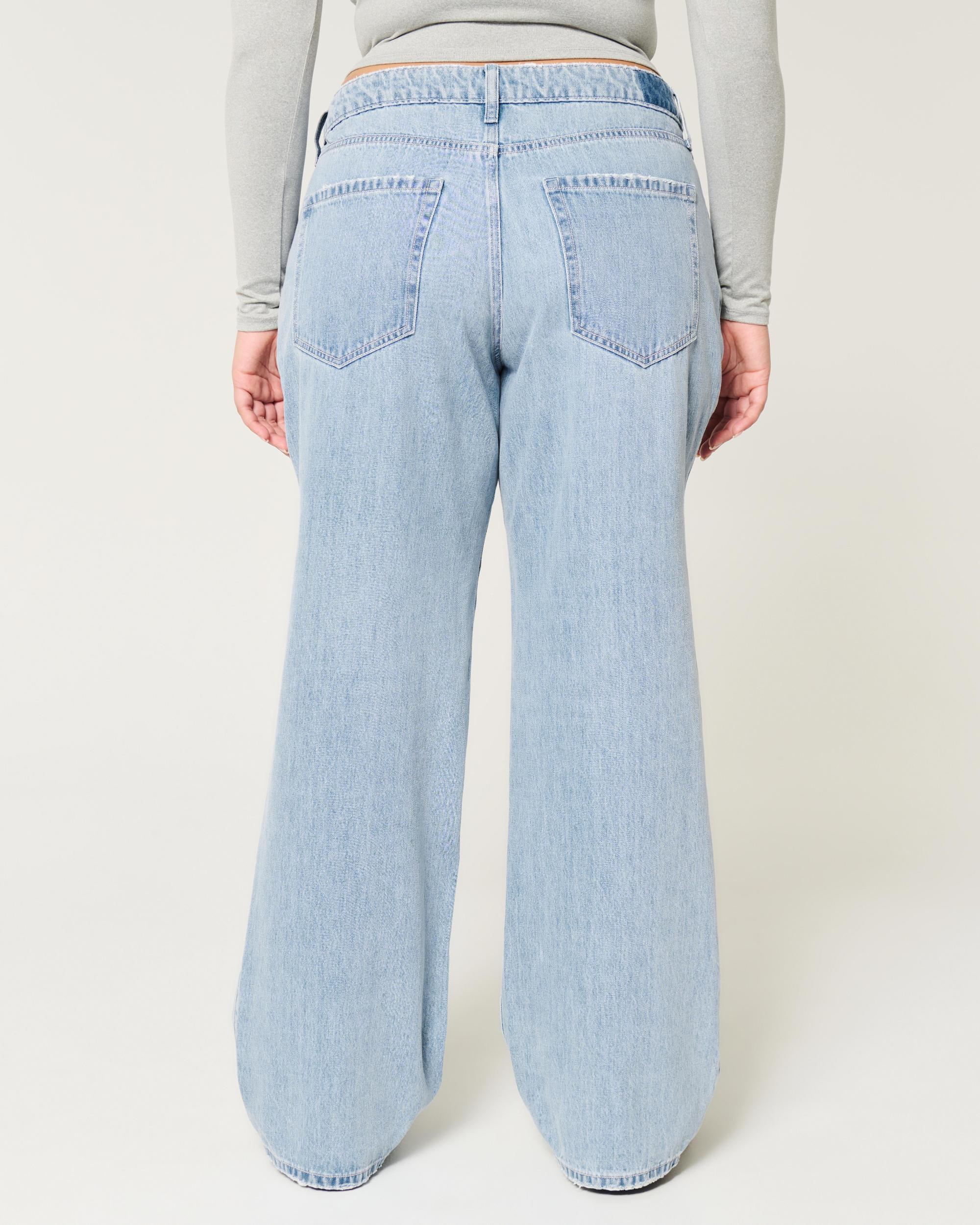 Curvy Mid-Rise Medium Wash Baggy Jeans Product Image