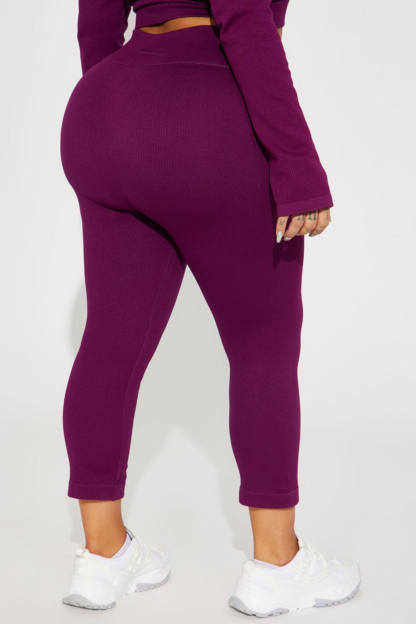 Effortless Juno Capri Ribbed Seamless Legging - Plum Product Image