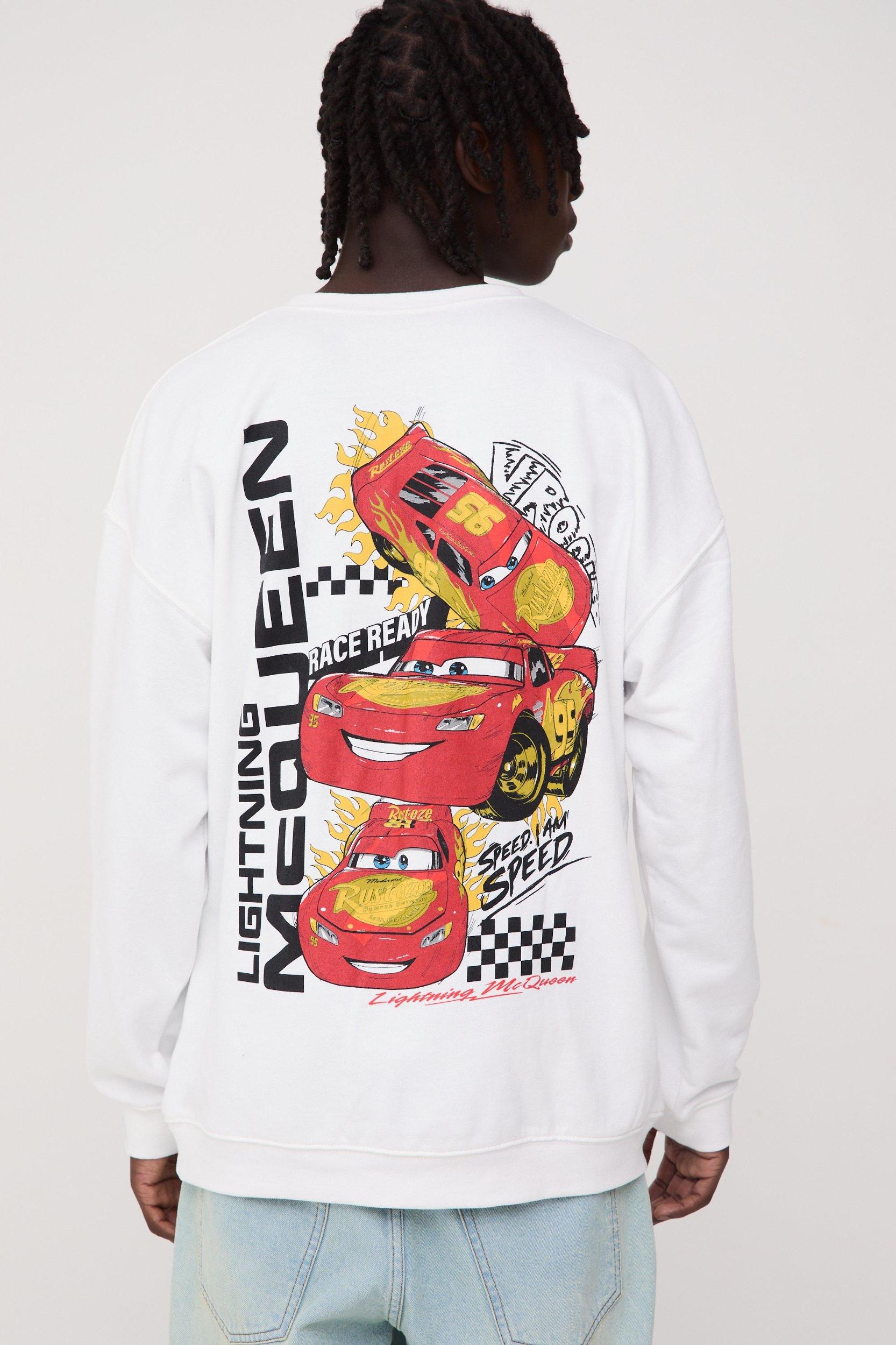 Oversized Disney Cars License Print Sweatshirt | boohooMAN USA Product Image