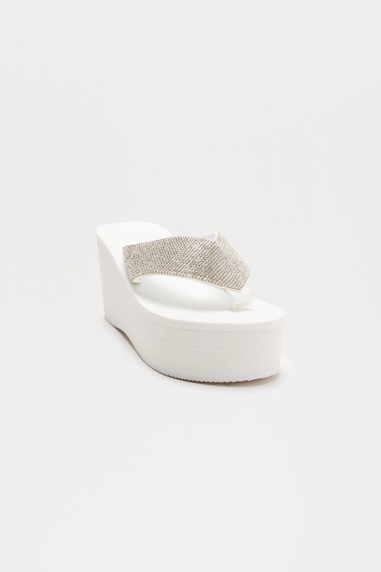 Edith Platform Sandals - White Product Image