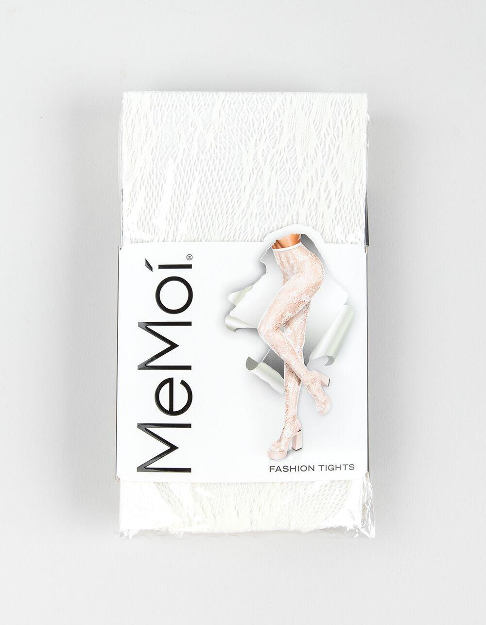 MEMOI Floral Net Womens Nylon Sheer Tights - IVORY Product Image