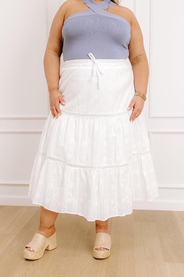 The Gabriella High Waist Embroidered Midi Skirt Curves Product Image