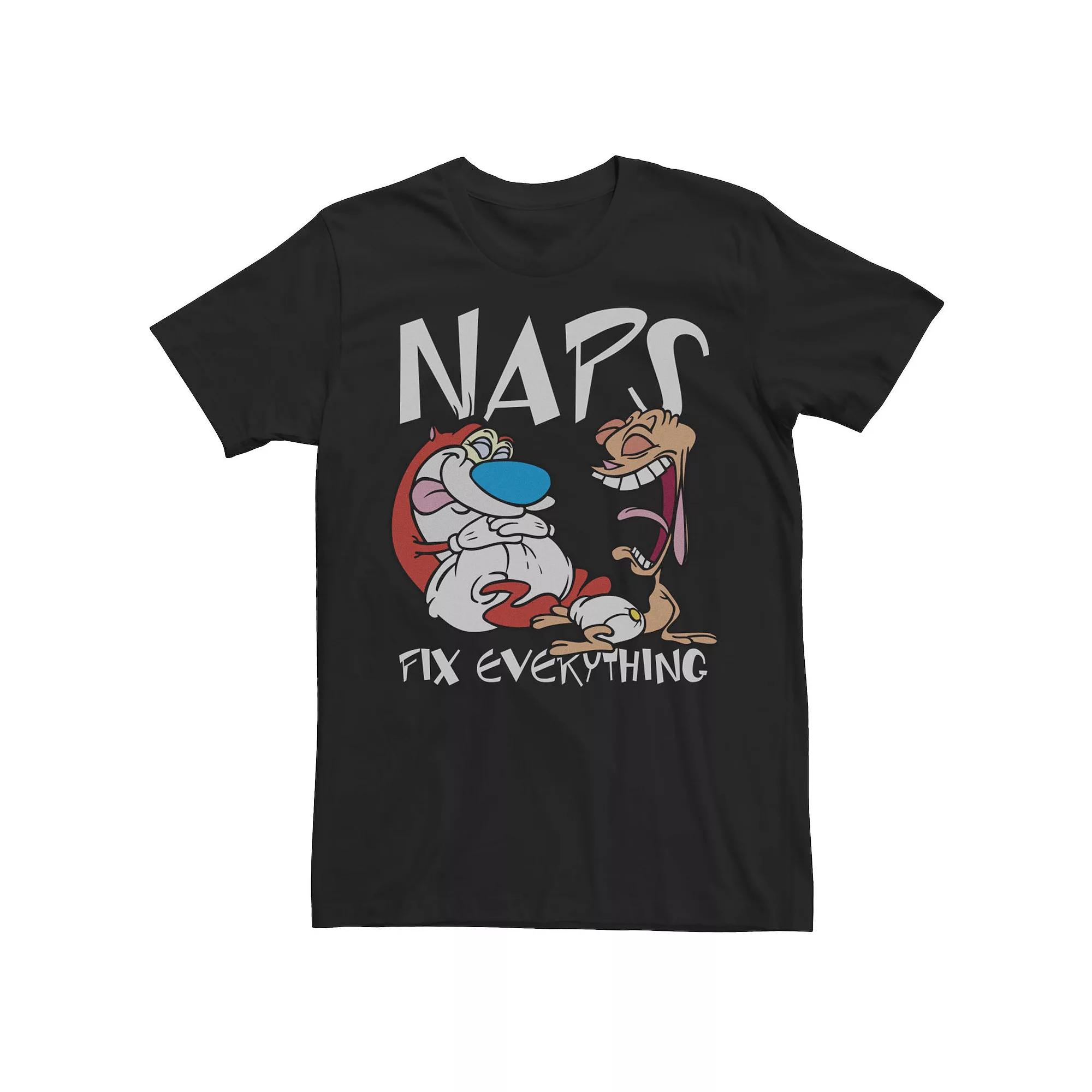 Men's Ren & Stimpy Naps Fix Everything Portrait Tee,  Product Image