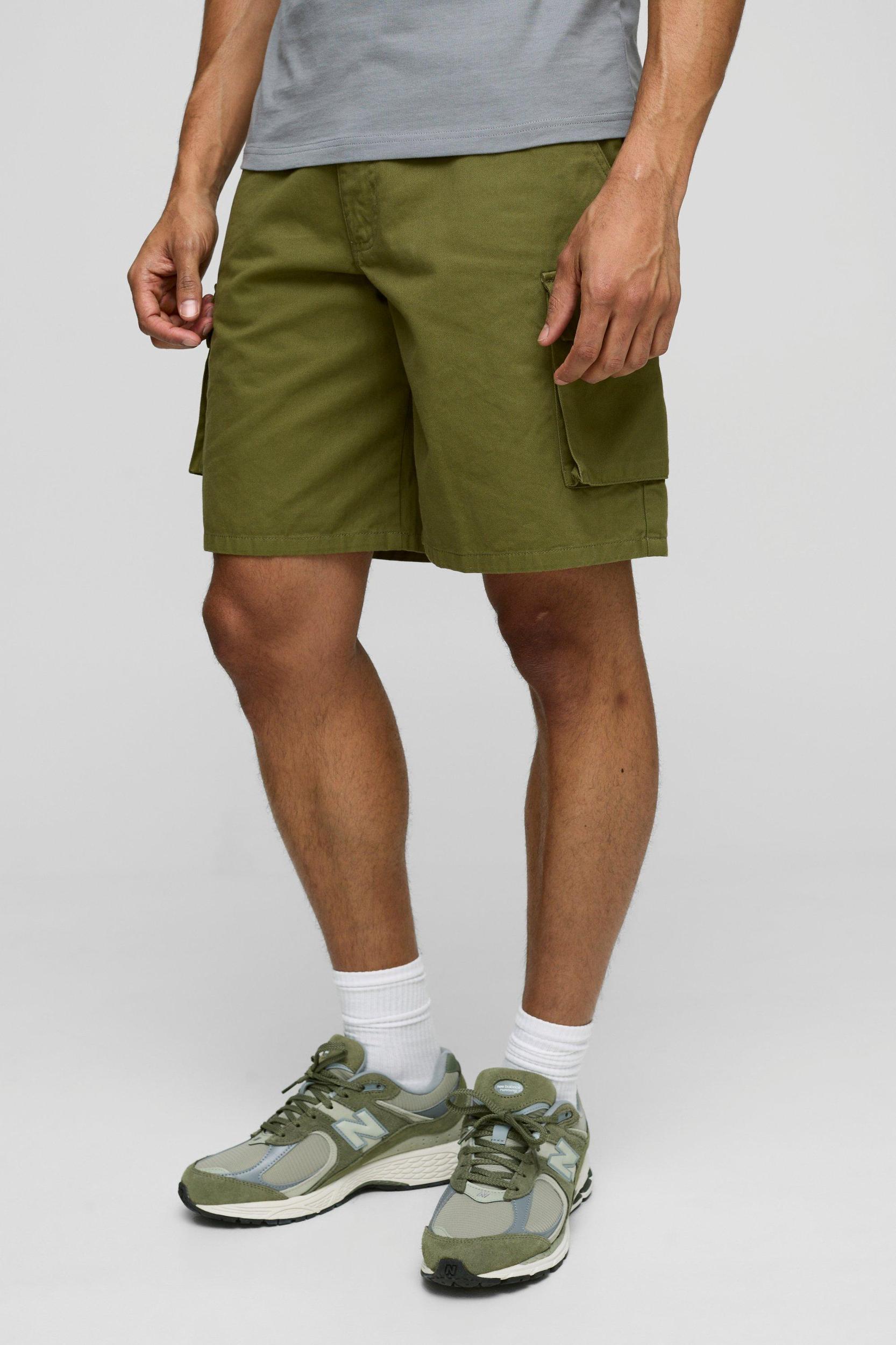 Fixed Waist Baggy Cargo Twill Shorts | boohooMAN USA Product Image