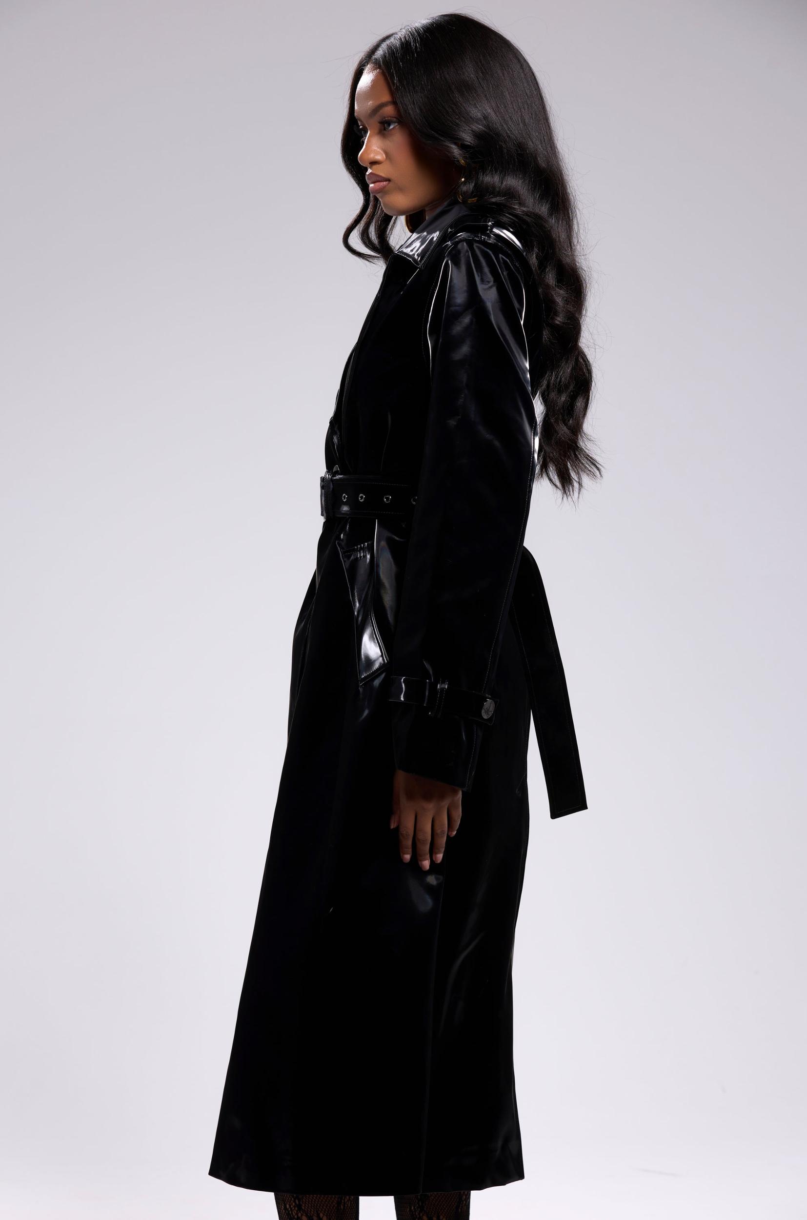 ONYX LIQUID VELVET TRENCH Product Image