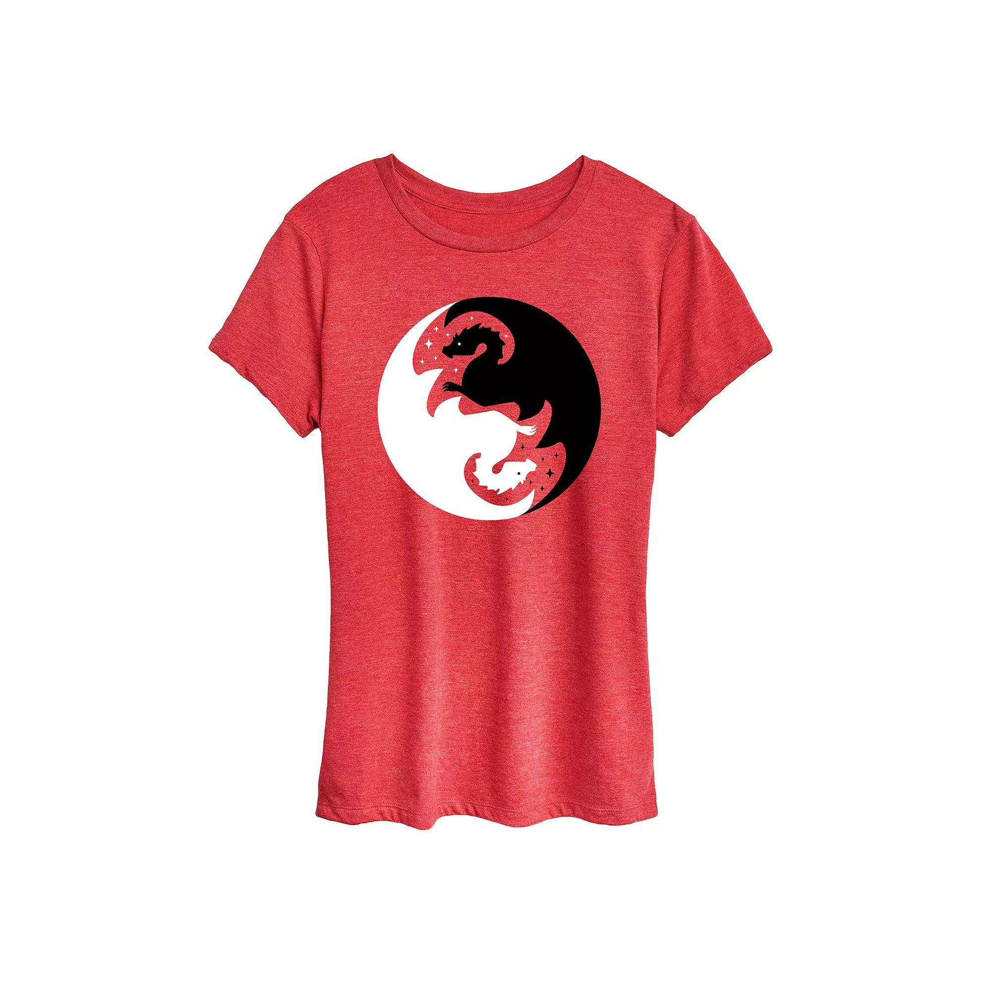 Women's Yin Yang Dragons Graphic Tee,  Product Image
