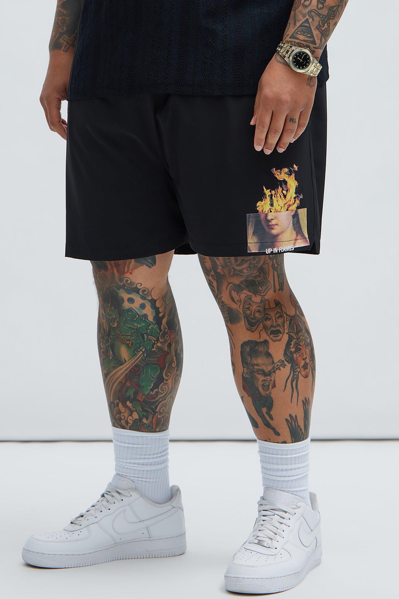 Up In Flames Swim Mid Trunk - Black Product Image