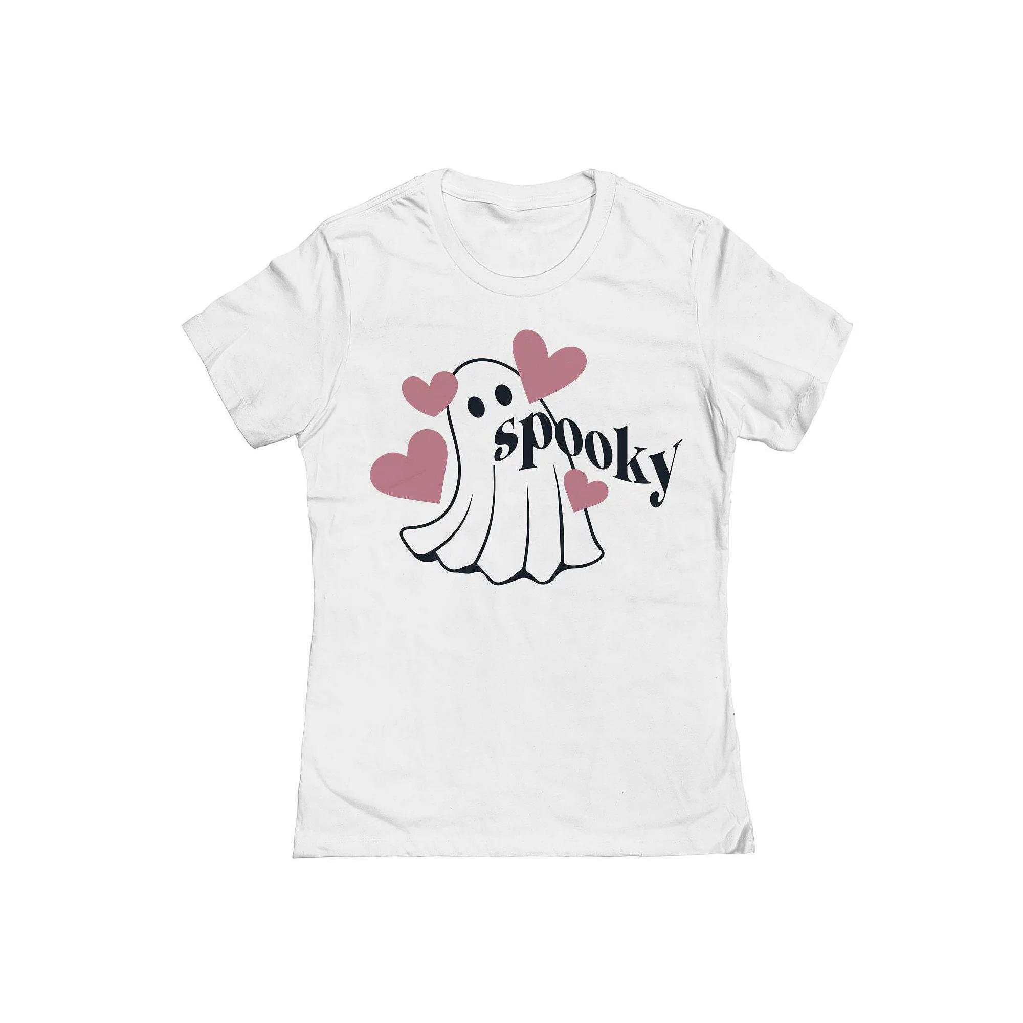 Junior's Grayson Threads The Label Spooky Pink Ghost Graphic Tee, Women's, Size: Small, White Product Image