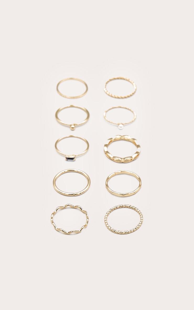 Gold Pearl Detail Multipack Rings Product Image