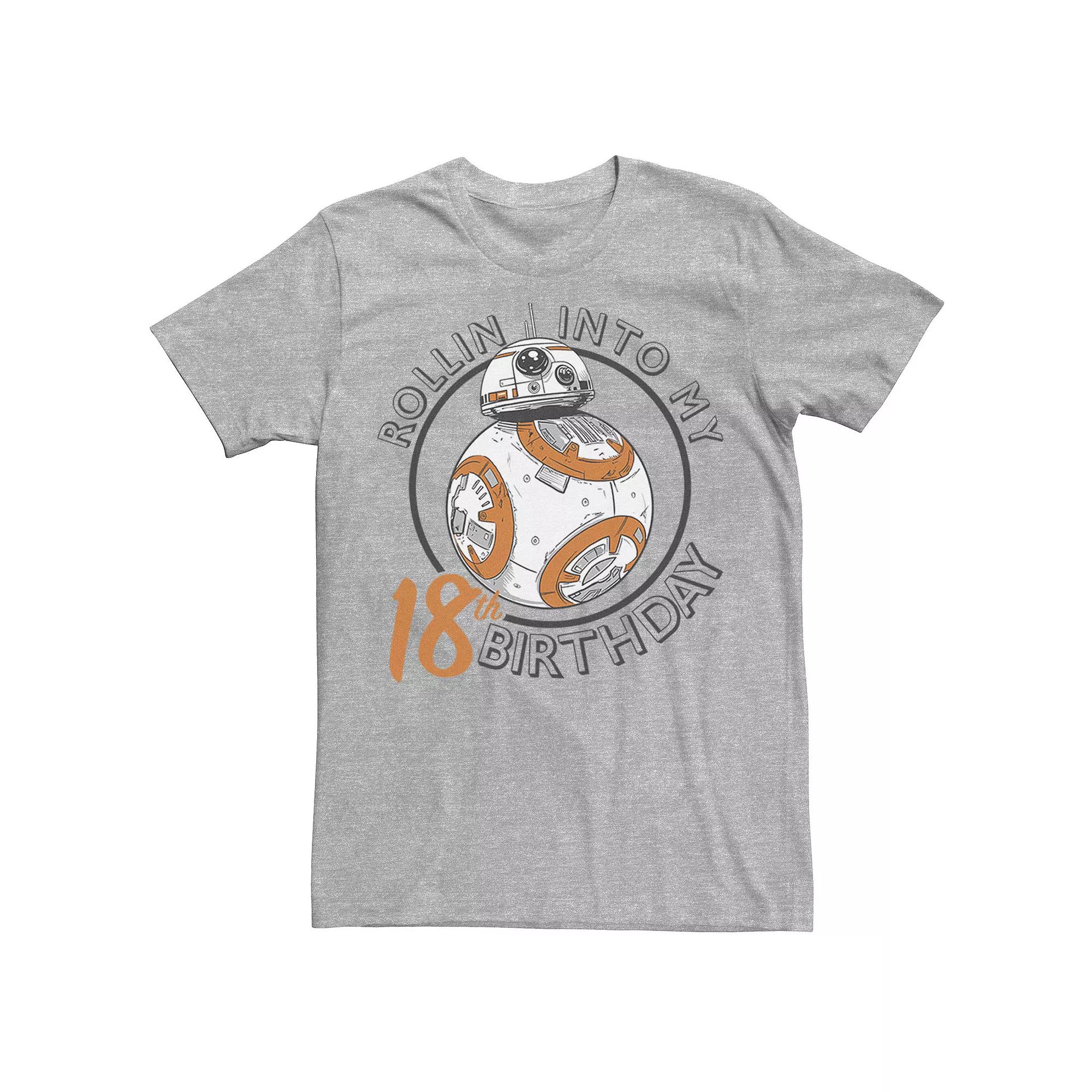 Men's Star Wars BB-8 Rollin Into My 18th Birthday Portrait Tee,  Product Image