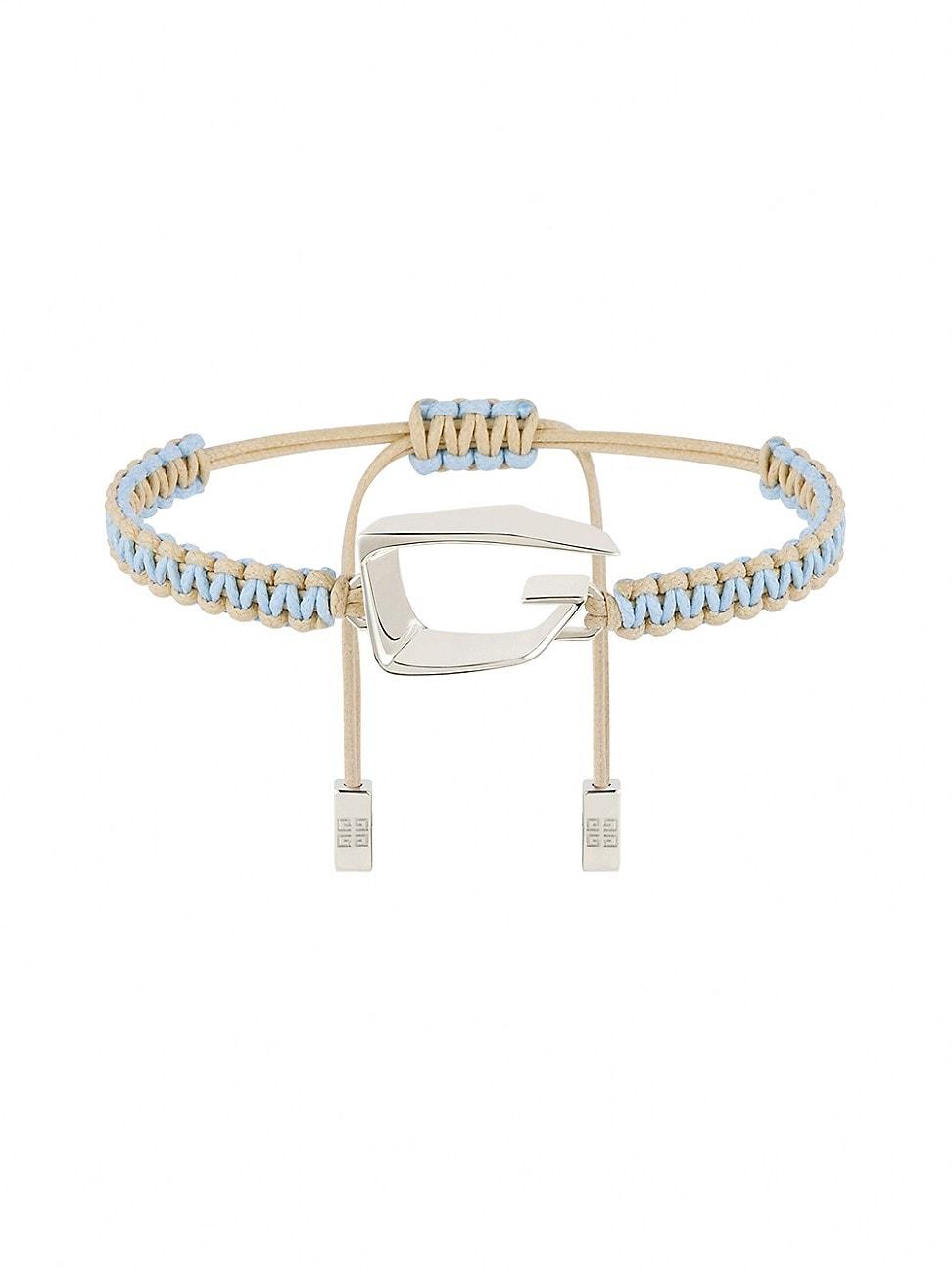 Mens G Cut Bracelet in Woven Cotton and Metal Product Image