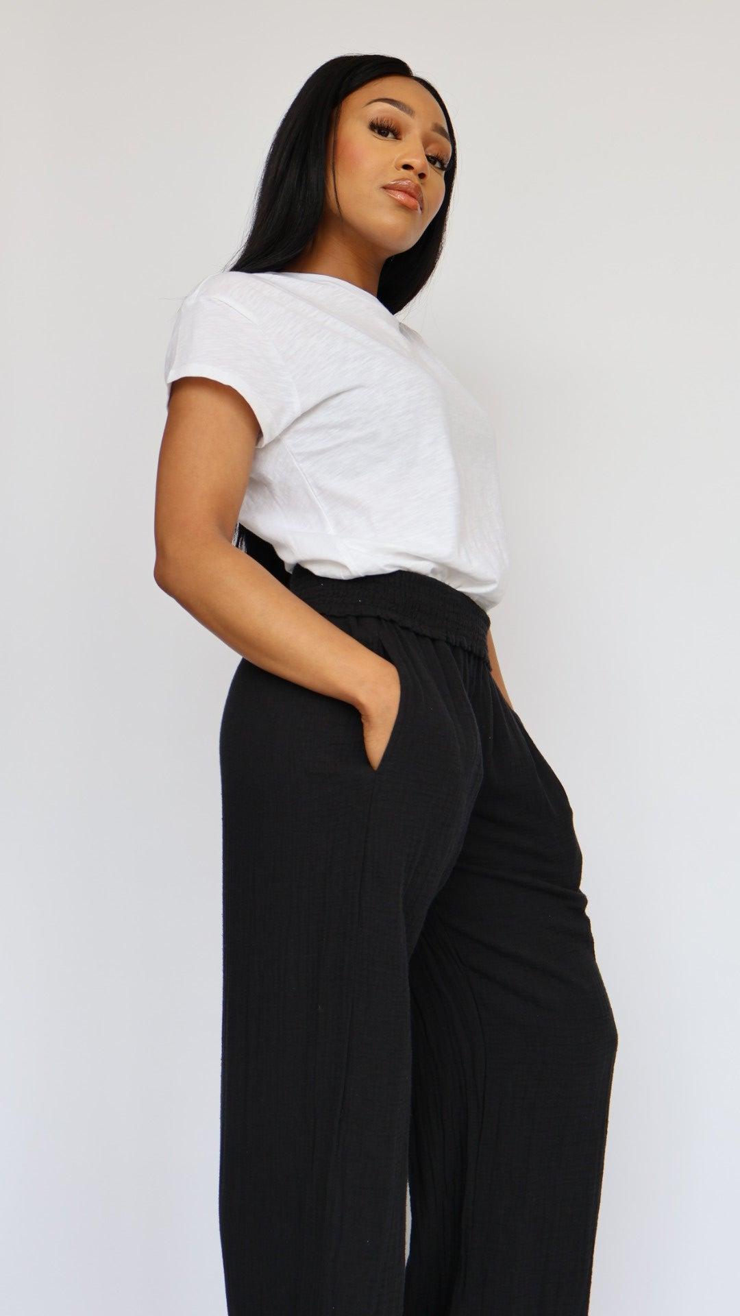 Gauze Wide Leg Pant Product Image