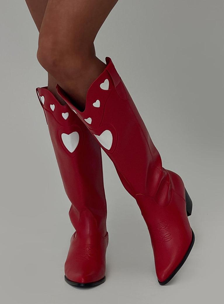 Billini Velma Cowboy Boots Scarlet Red Product Image