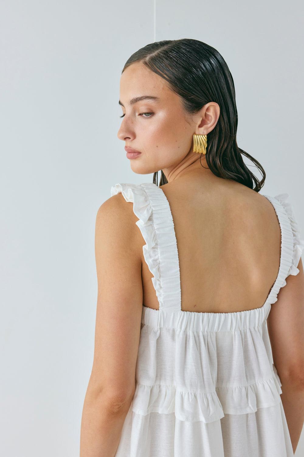 Curate & Create Smock Maxi Dress White Product Image