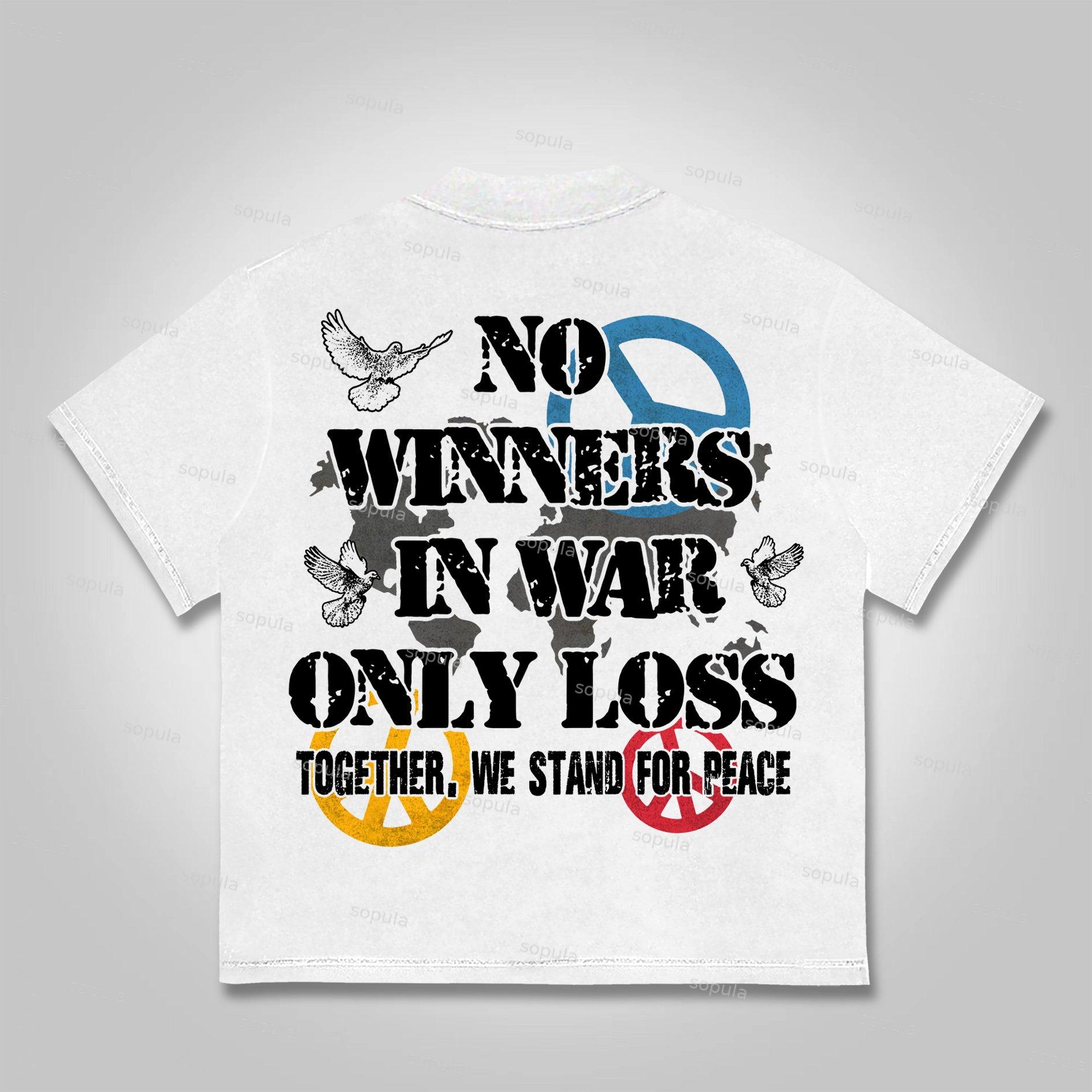Sopula Human Beings Need Peace, Not War. Vintage Graphics Cotton T-Shirt Product Image