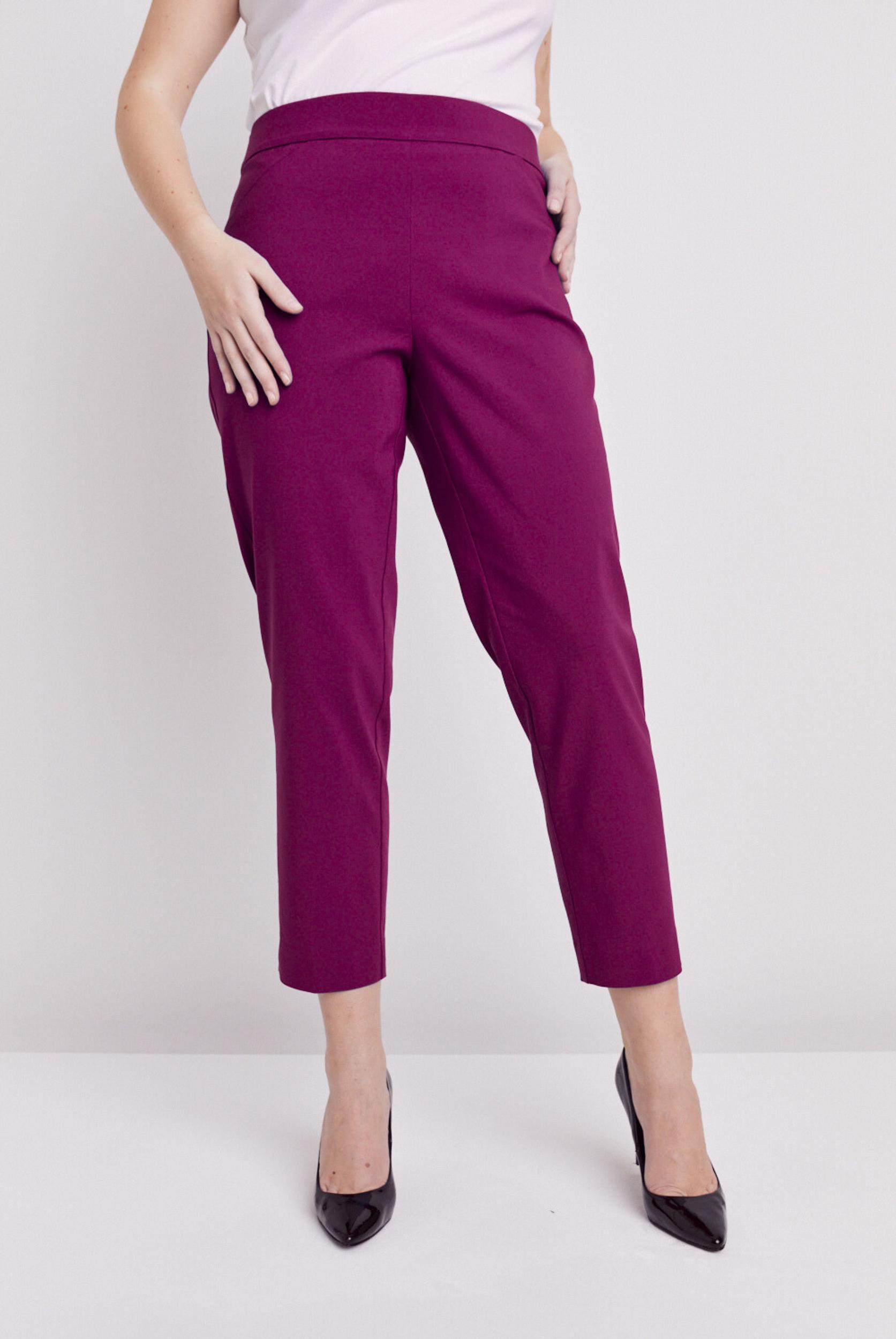 Roz & Ali™ Superstretch Magenta Pull On Ankle Pants Product Image