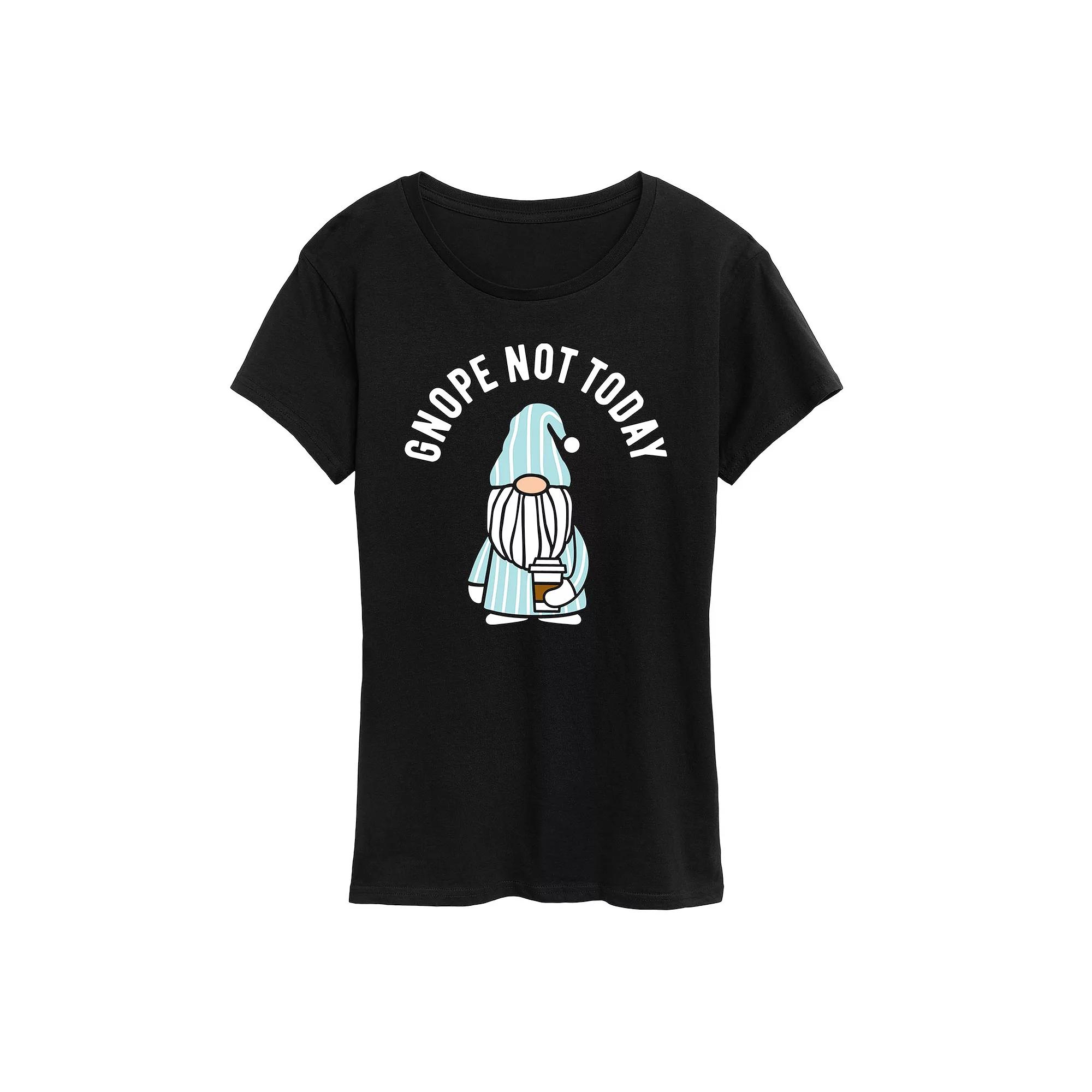 Women's Gnope Not Today Sleepy Gnome Graphic Tee,  Product Image