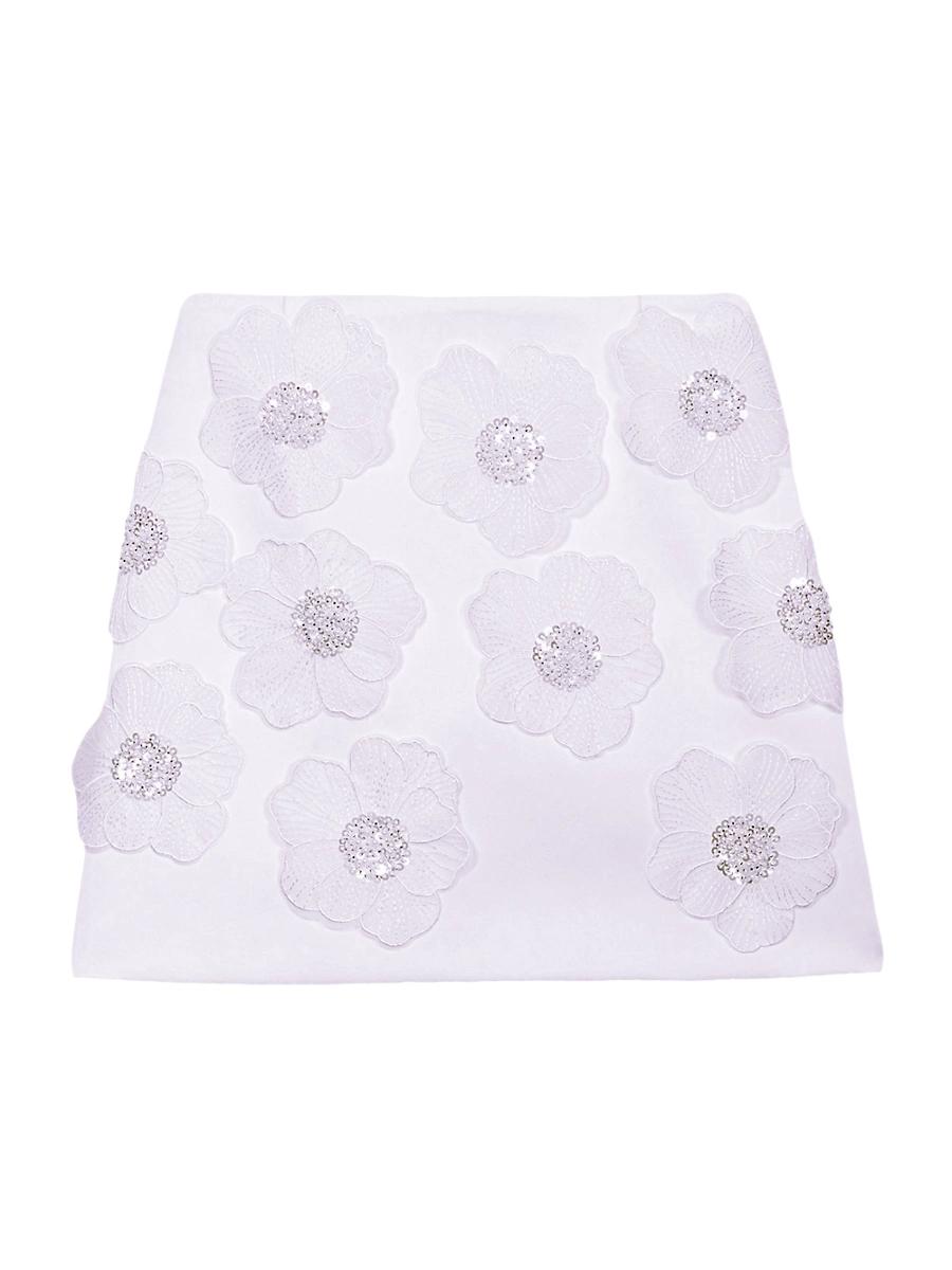 Womens Beaded Satin Floral Skirt Product Image